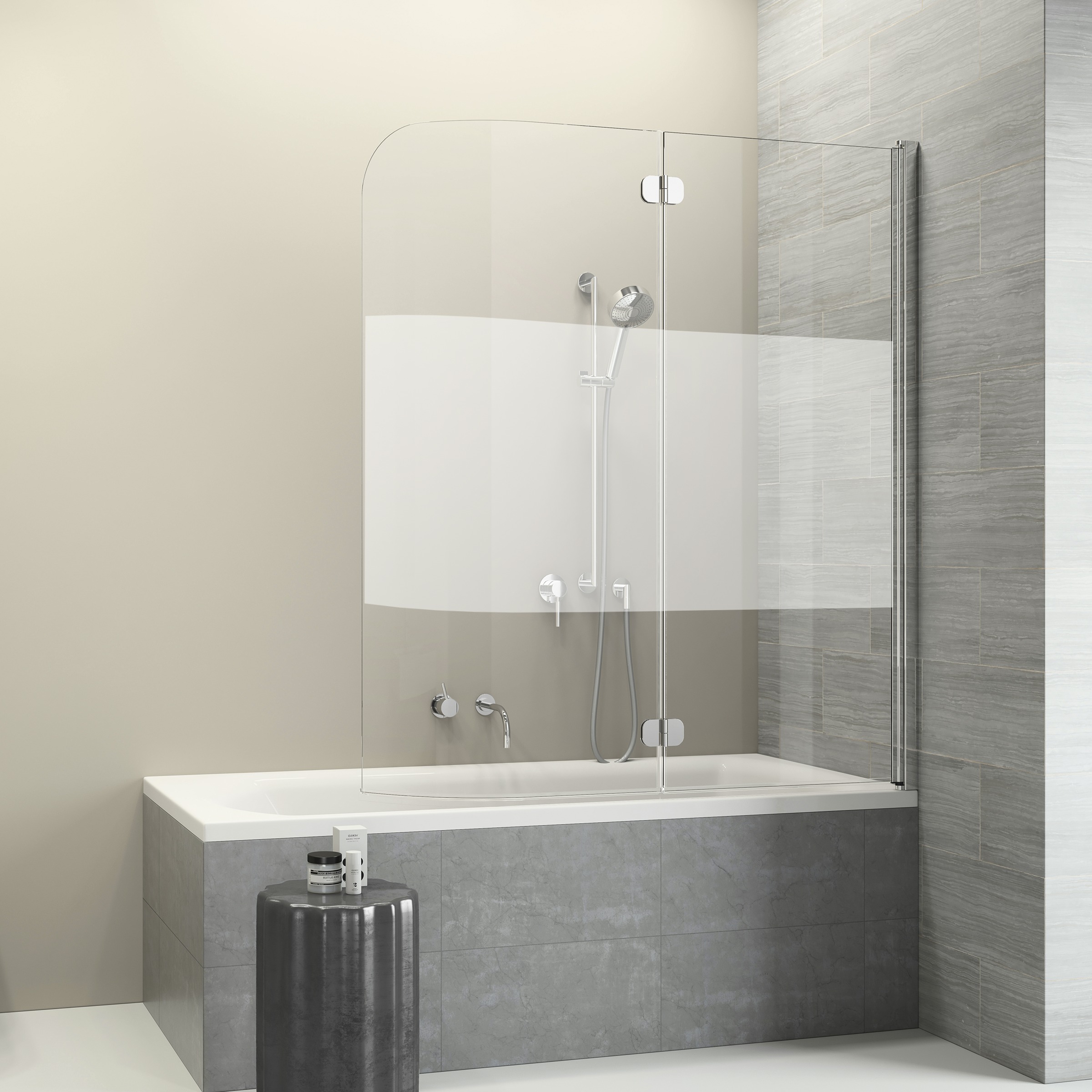 Sealskin Badwand Get Wet Code R 130X152 Cm Met Gesatineerde Band sealskin kopen in de aanbieding