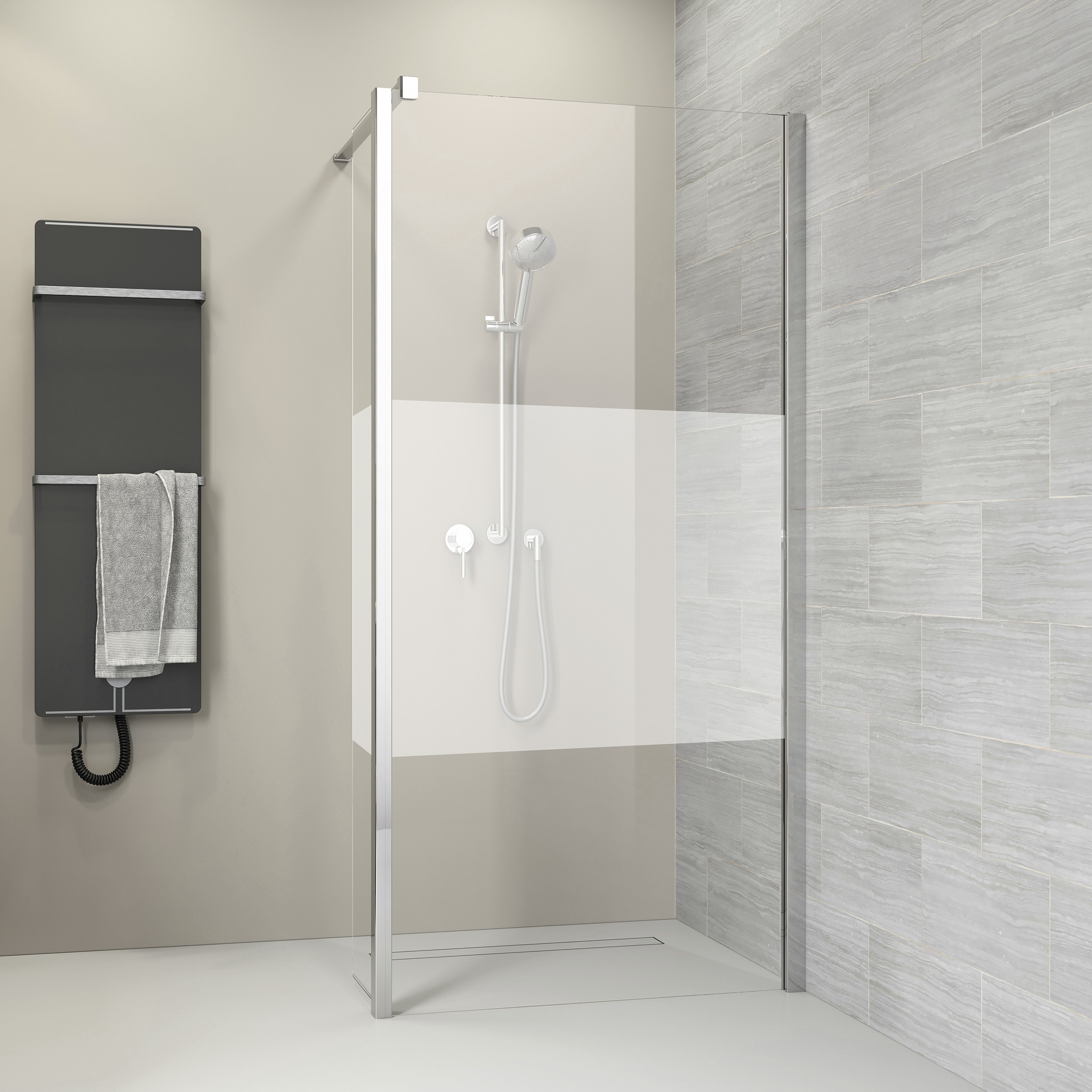 Sealskin Get Wet Inloopdouche Code A1 R 90X197 Cm Met Gesatineerde Band sealskin kopen in de aanbieding