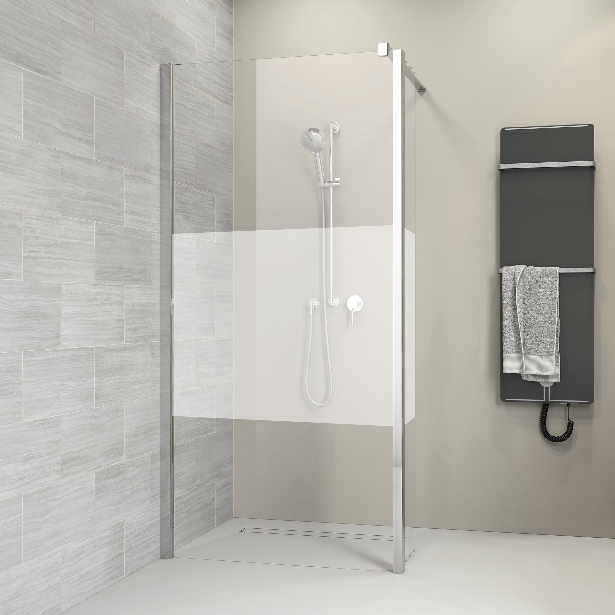 Sealskin Get Wet Inloopdouche Code A1 L 80X197 Cm Met Gesatineerde Band sealskin kopen in de aanbieding