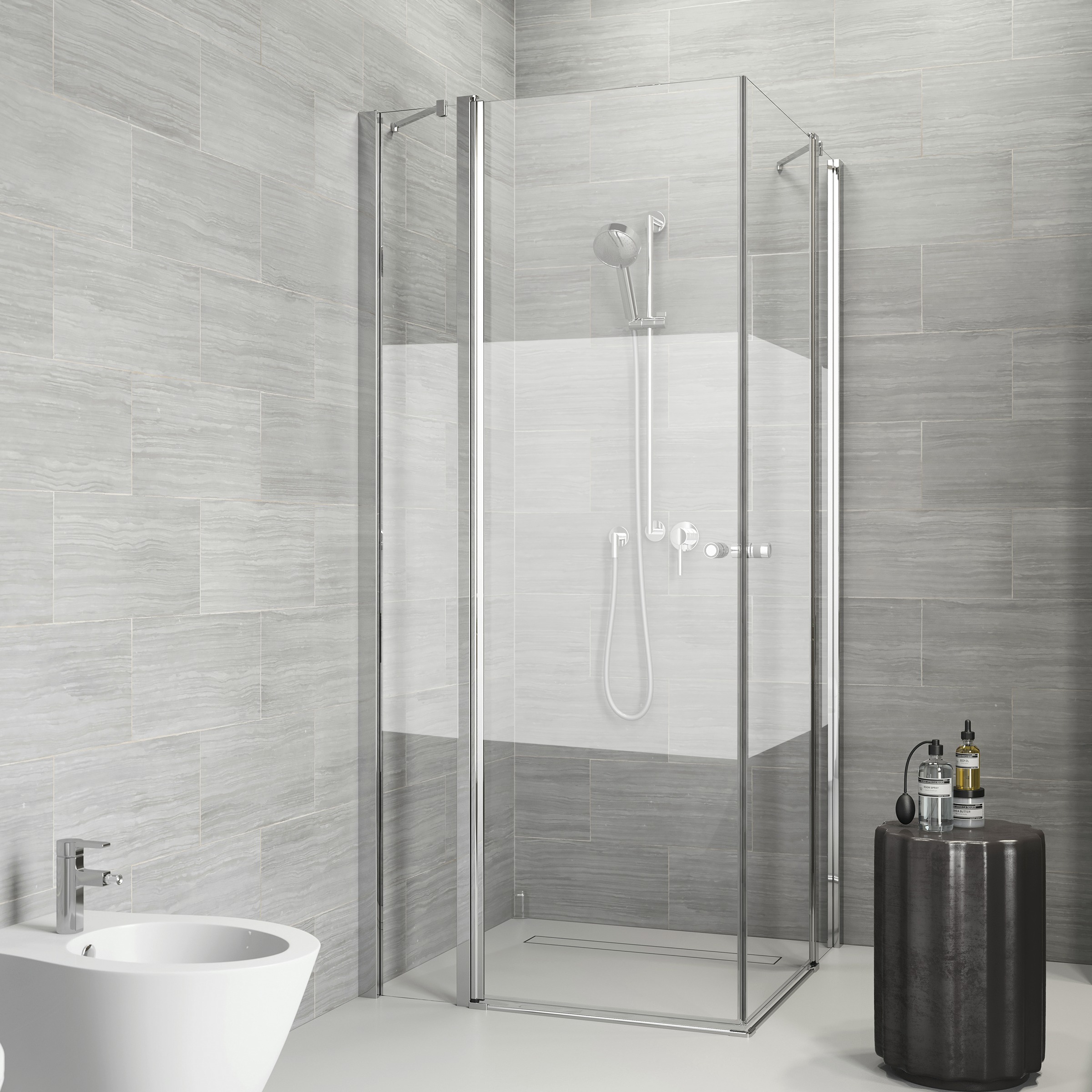 Sealskin Get Wet Douchecabine Code Hoekinstap 4 Delig 90X197 Cm Met Gesatineerde Band sealskin kopen in de aanbieding