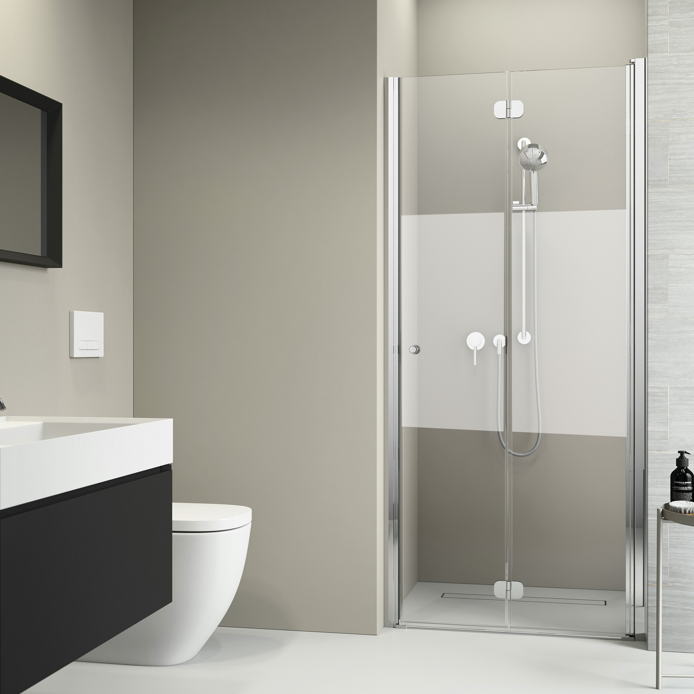 Sealskin Get Wet Vouwdeur Voor Nis Code R 90X197 Cm Met Gesatineerde Band sealskin kopen in de aanbieding