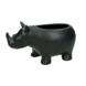 Planter Neushoorn keramiek zwart 10,5x19.2x10.2 cm