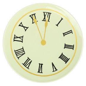 Deco wand bordje  klok 15 cm
