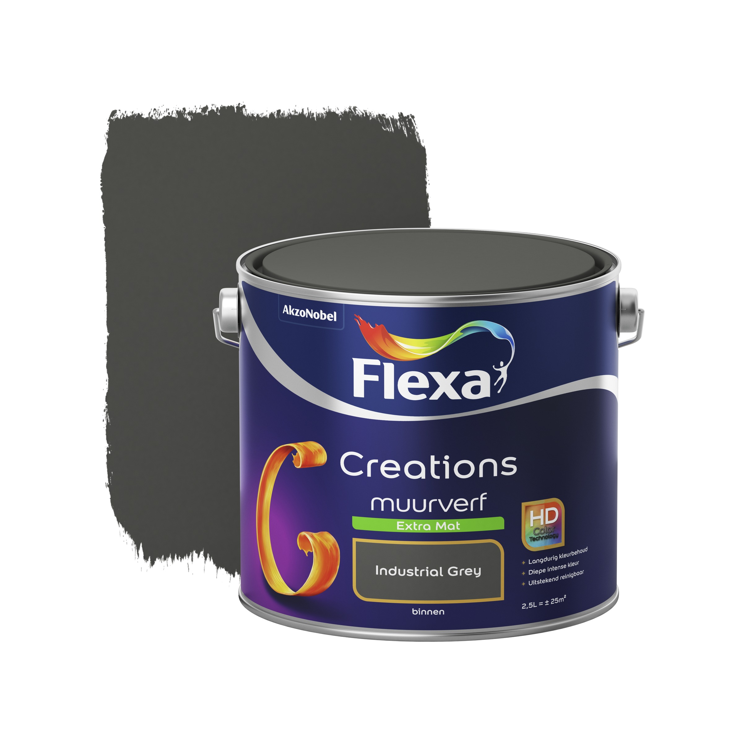 Flexa Creations Muurverf Extra Mat Industrial Grey 25 flexa kopen in de aanbieding