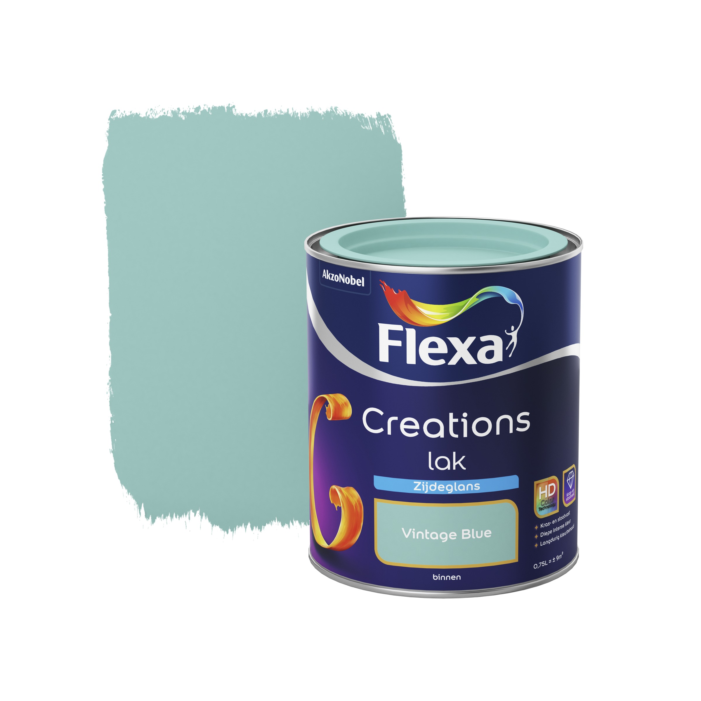 Flexa Creations Lak Zijdeglans Vintage Blue 750 Ml flexa kopen in de aanbieding