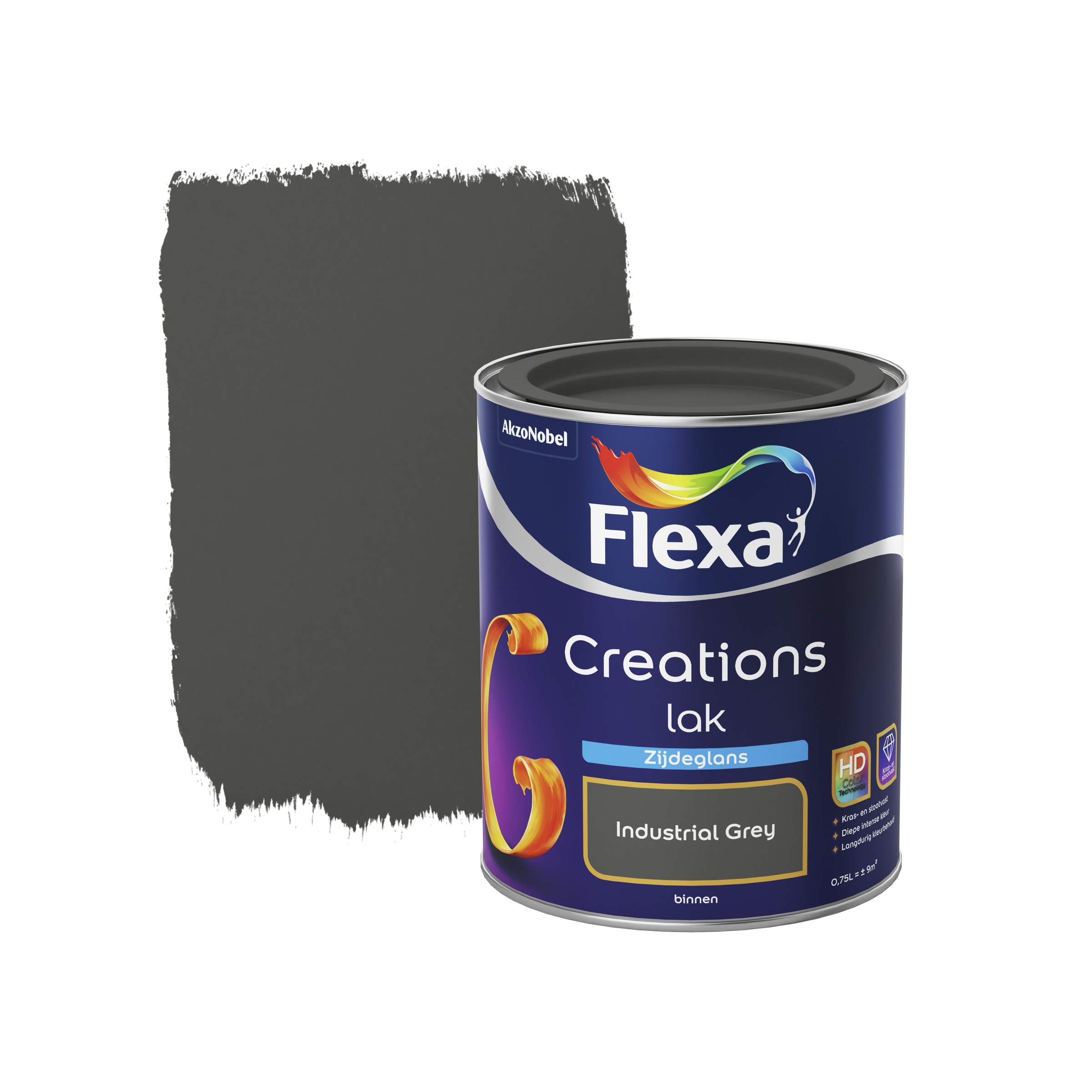 Flexa Creations Lak Zijdeglans Industrial Grey 750 Ml flexa kopen in de aanbieding
