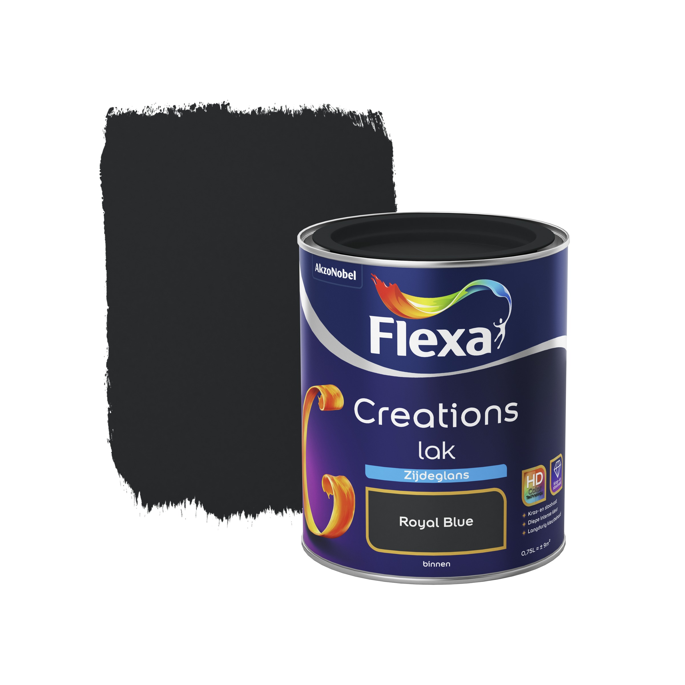 Flexa Creations Binnenlak Royal Blue Zijdeglans 750 Ml flexa kopen in de aanbieding