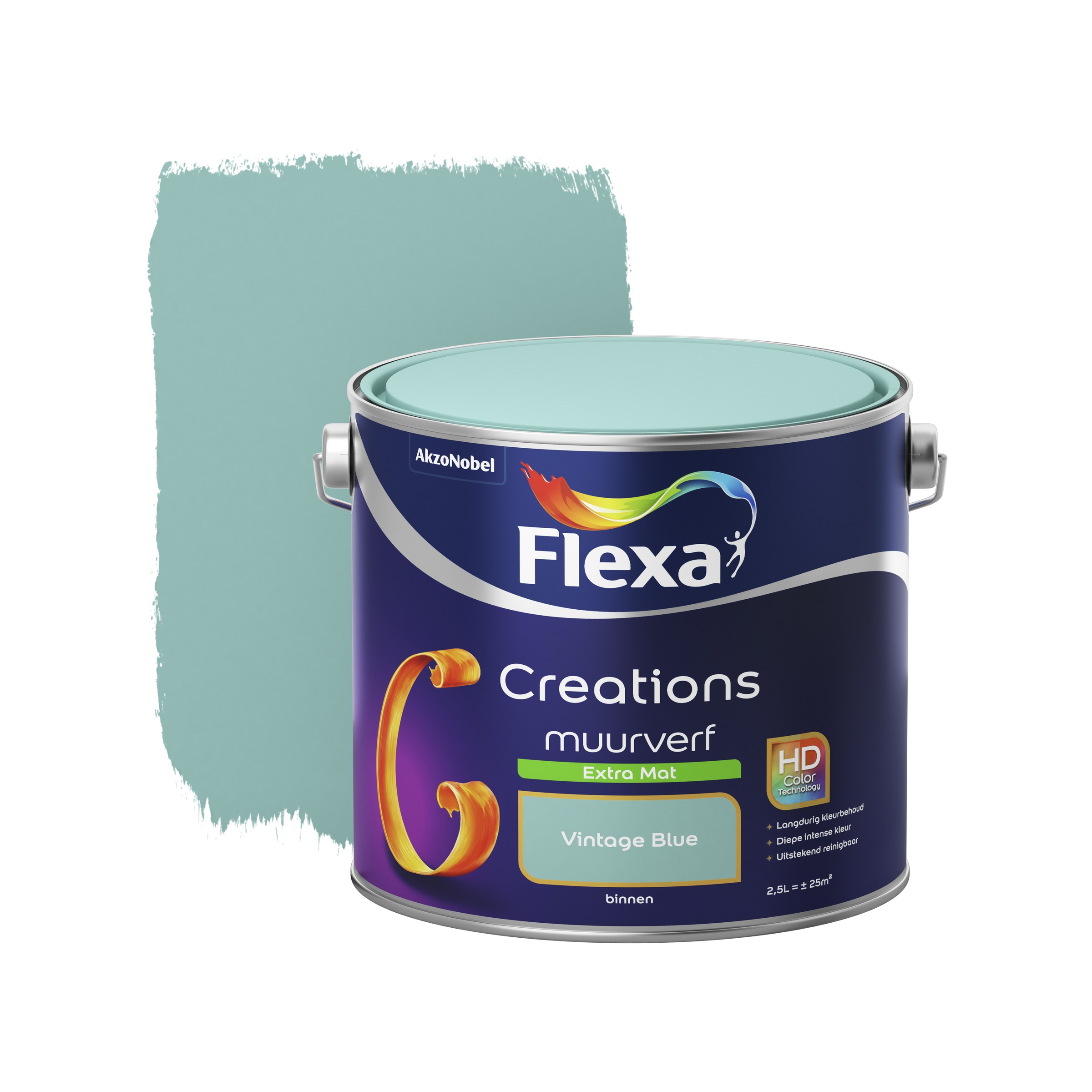 Flexa Creations Muurverf Vintage Blue Extra Mat 25 Liter flexa kopen in de aanbieding