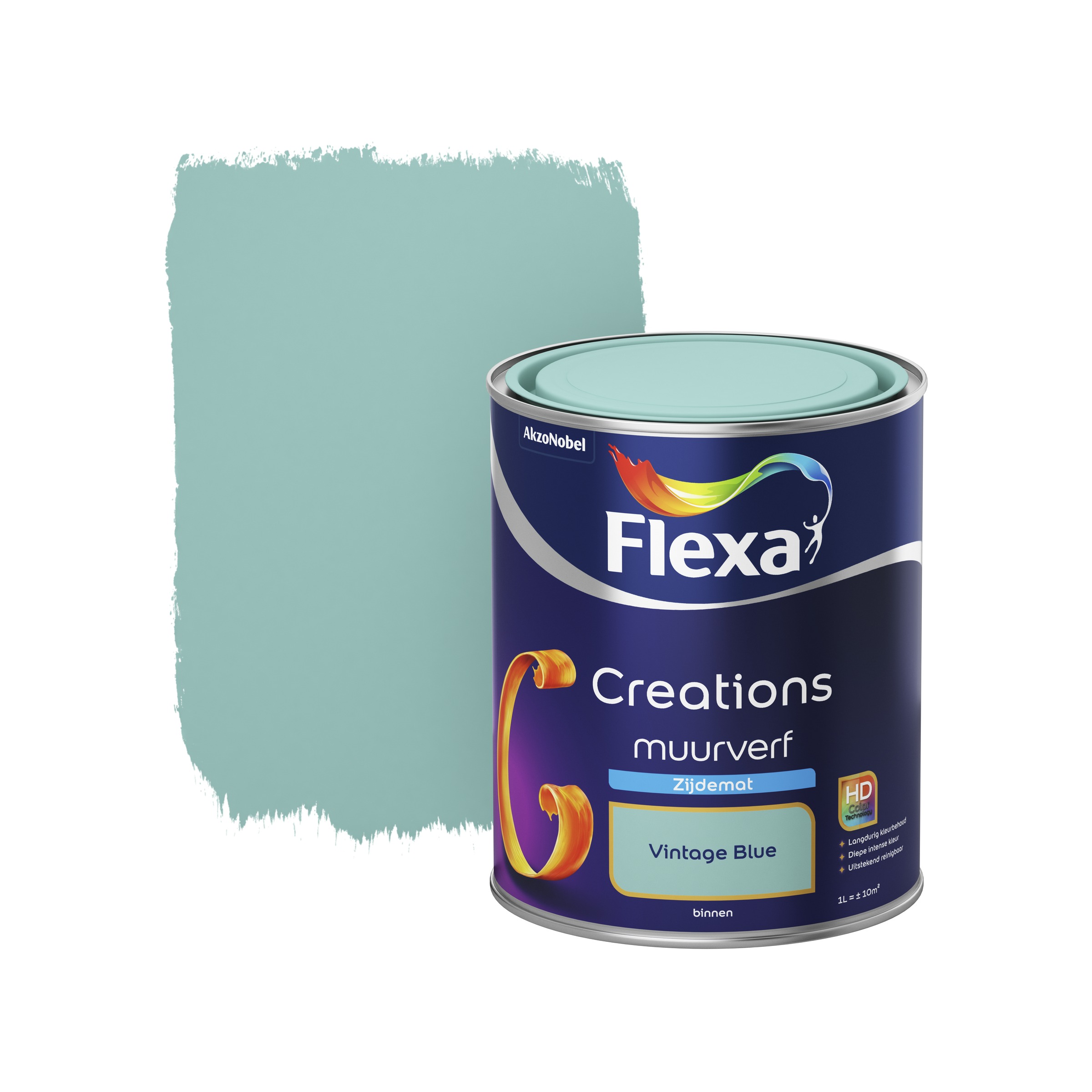 Flexa Creations Muurverf Vintage Blue Zijdemat 1 Liter flexa kopen in de aanbieding