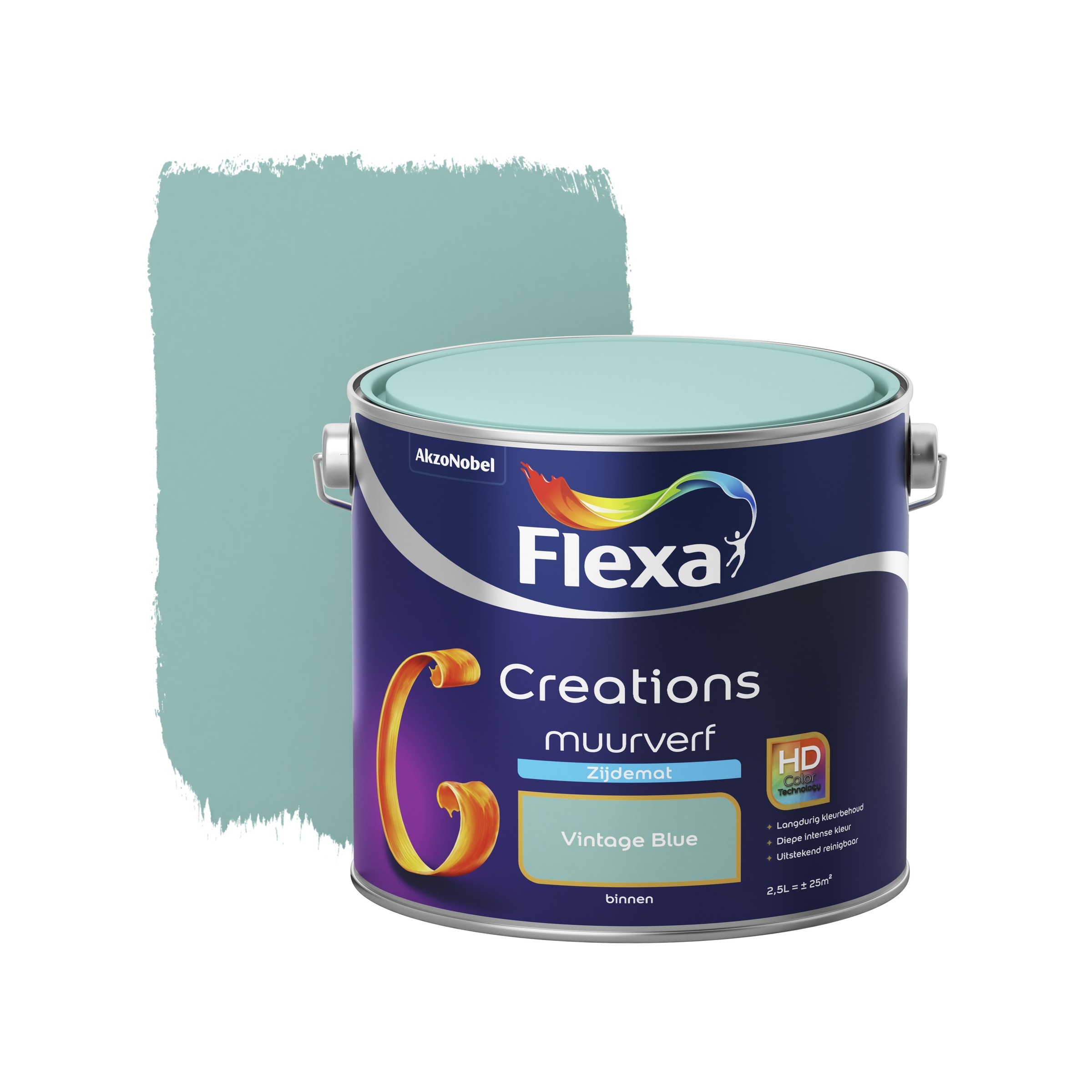 Flexa Creations Muurverf Vintage Blue Zijdemat 25 Liter flexa kopen in de aanbieding