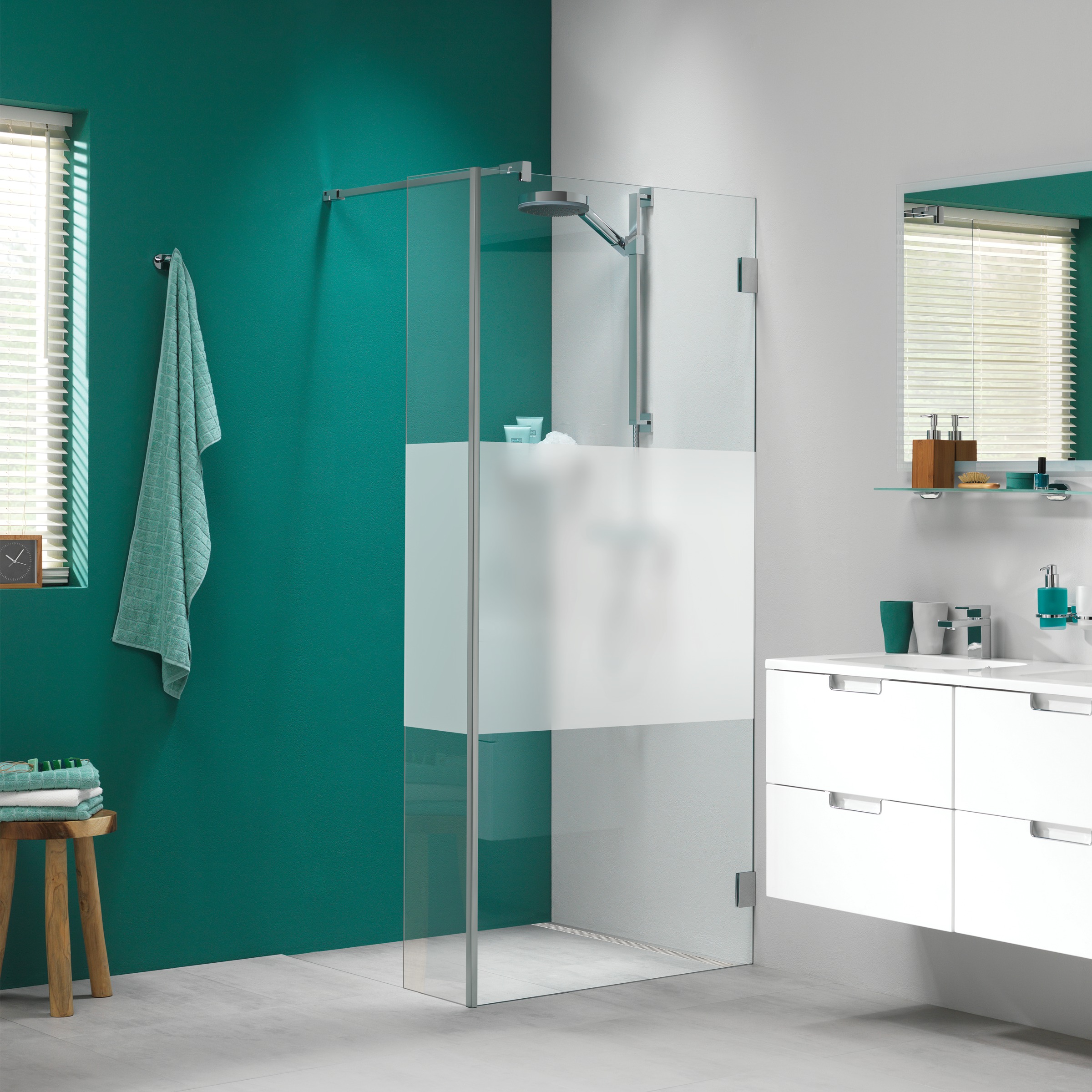 Sealskin Get Wet Inloopdouche I Am A1 138X30X200 Cm Chroom Met Gesatineerde Band sealskin kopen in de aanbieding