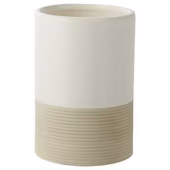 Atlantic tandenborstelbeker keramiek met ribbels Wit/Zand