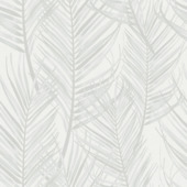 Vliesbehang palm wit-grijs (dessin 105964)