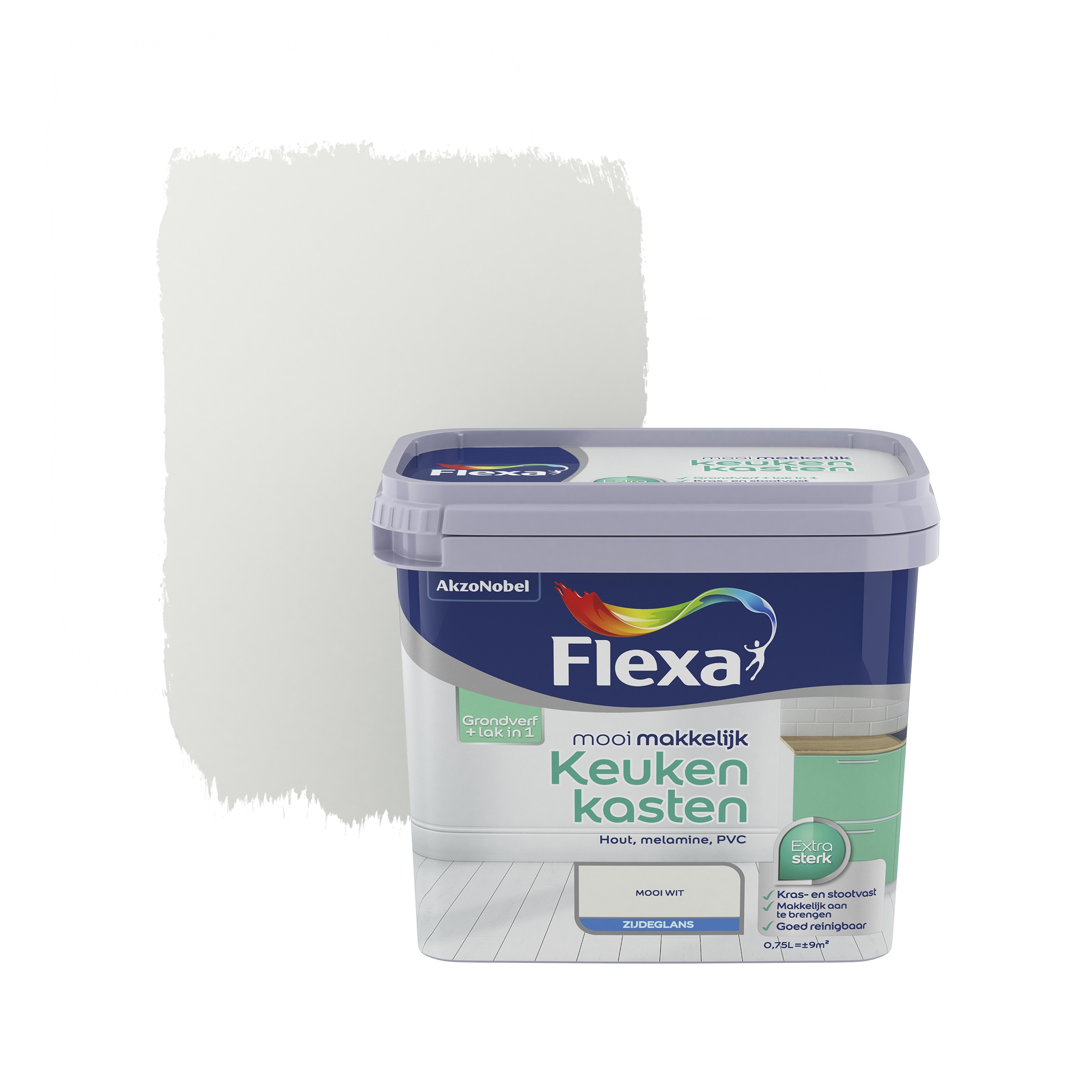 Flexa Mooi Makkelijk Keukenkasten Wit Zijdeglans 750 Ml flexa kopen in de aanbieding