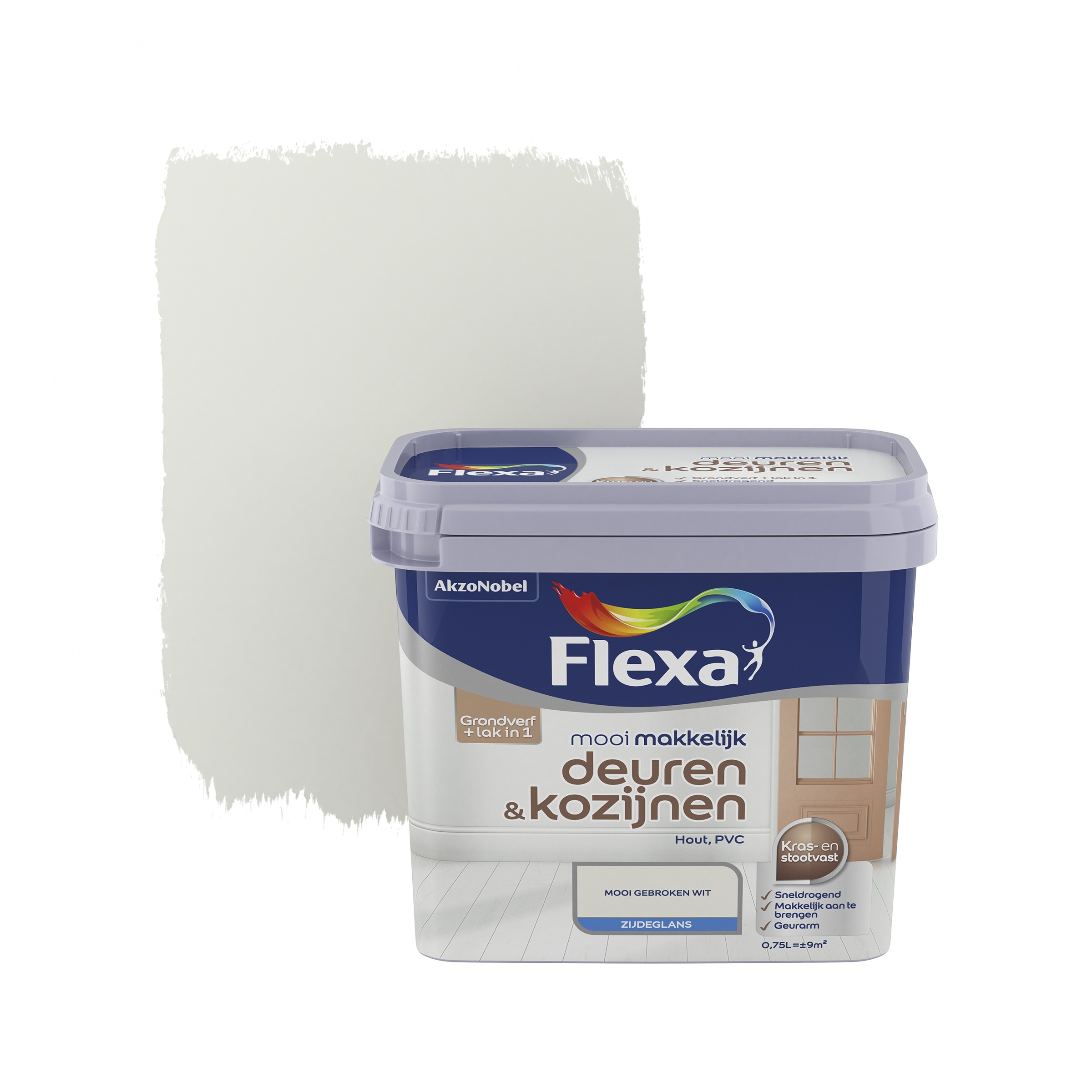 Flexa Mooi Makkelijk Deurenkozijnen Gebroken Wit Zijdeglans 750 Ml flexa kopen in de aanbieding