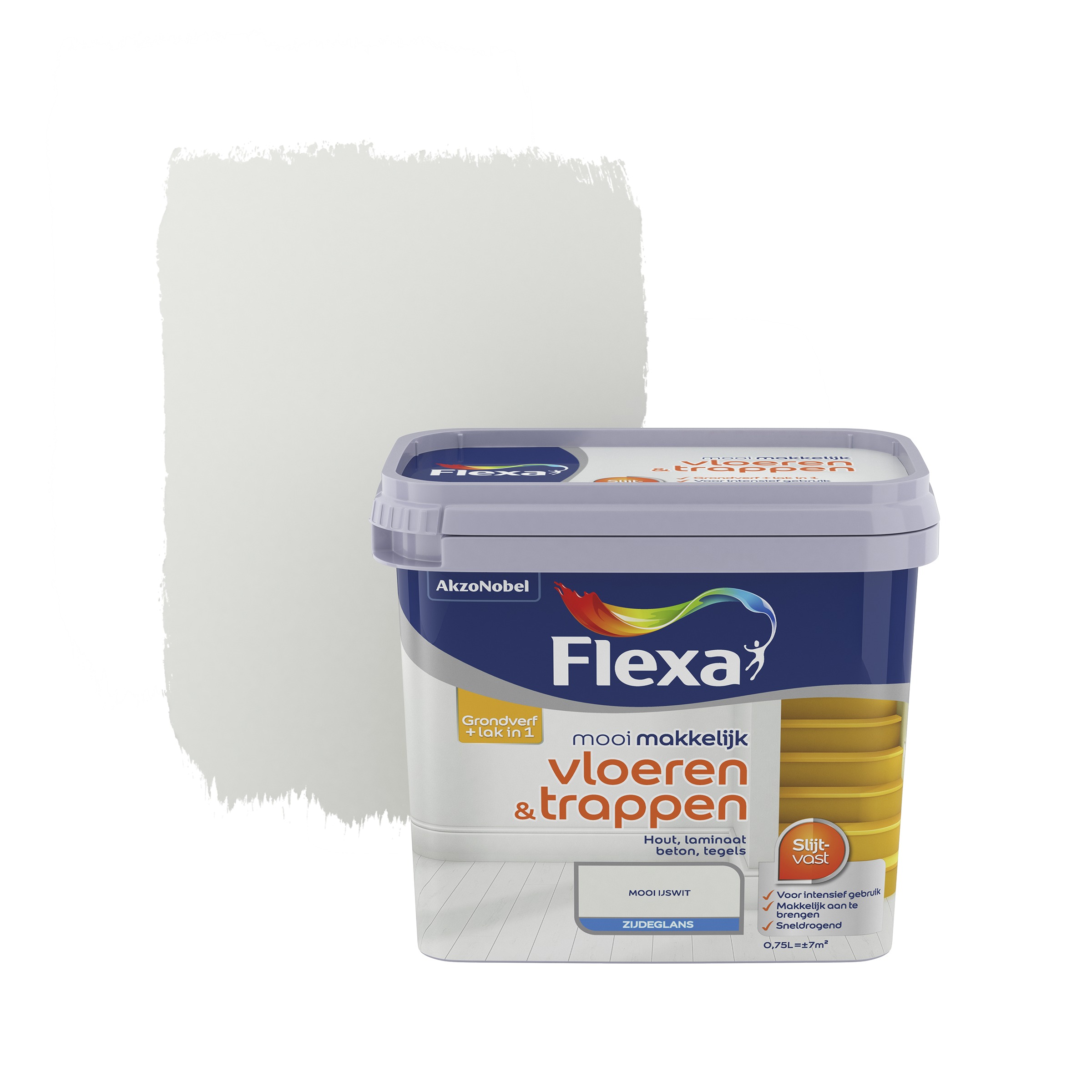 Flexa Mooi Makkelijk Vloerentrappen Ijswit Zijdeglans 750 Ml flexa kopen in de aanbieding