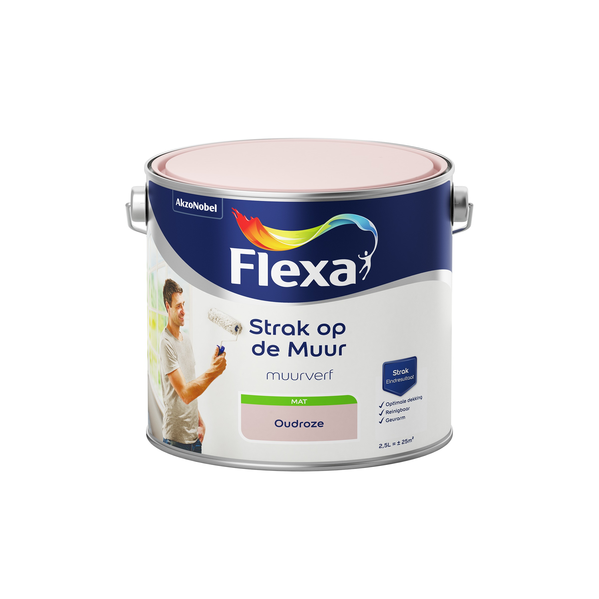 Flexa Strak Op De Muur Muurverf Oudroze 25 flexa kopen in de aanbieding