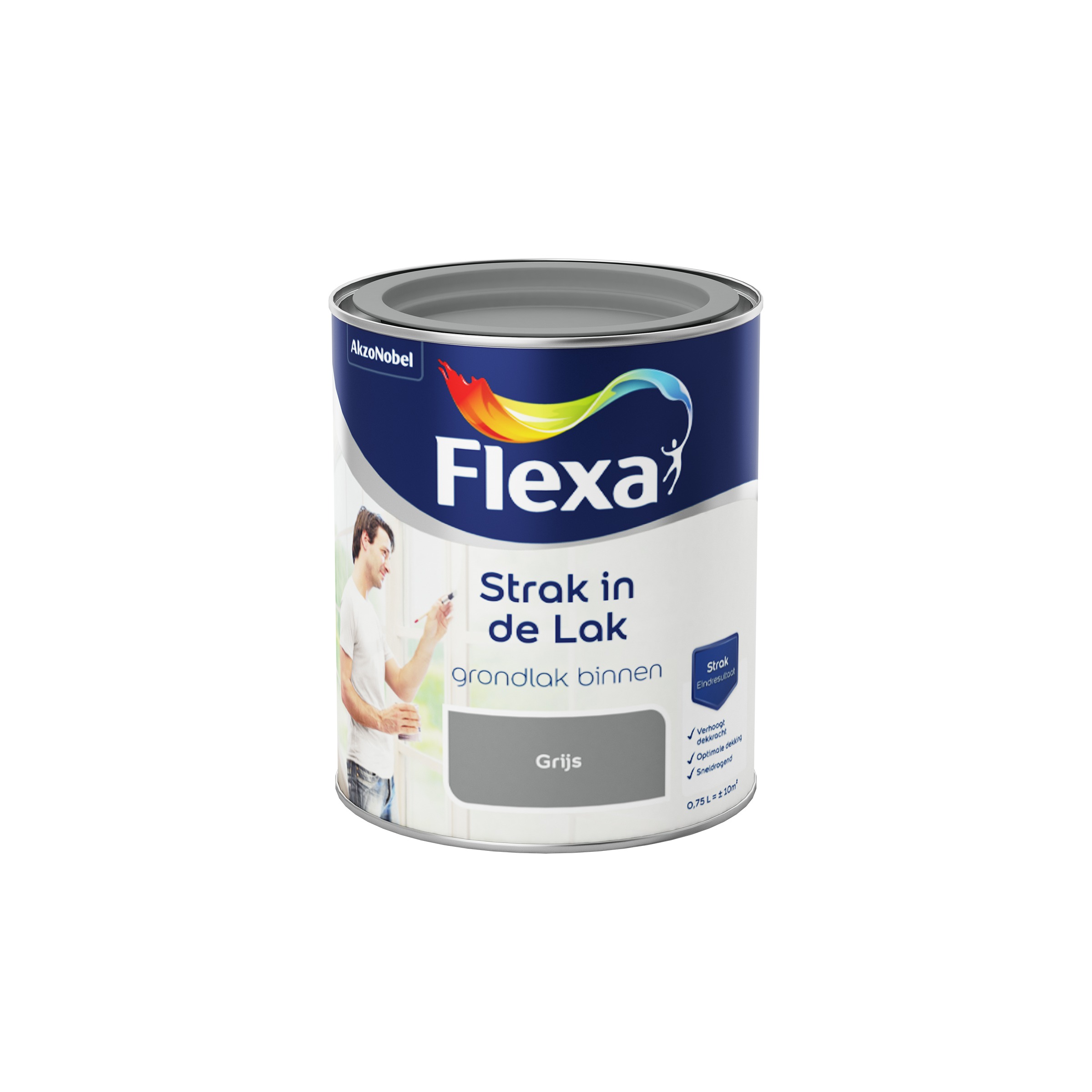 Flexa Strak In De Lak Grondverf Grijs 750 Ml Waterbasis flexa kopen in de aanbieding