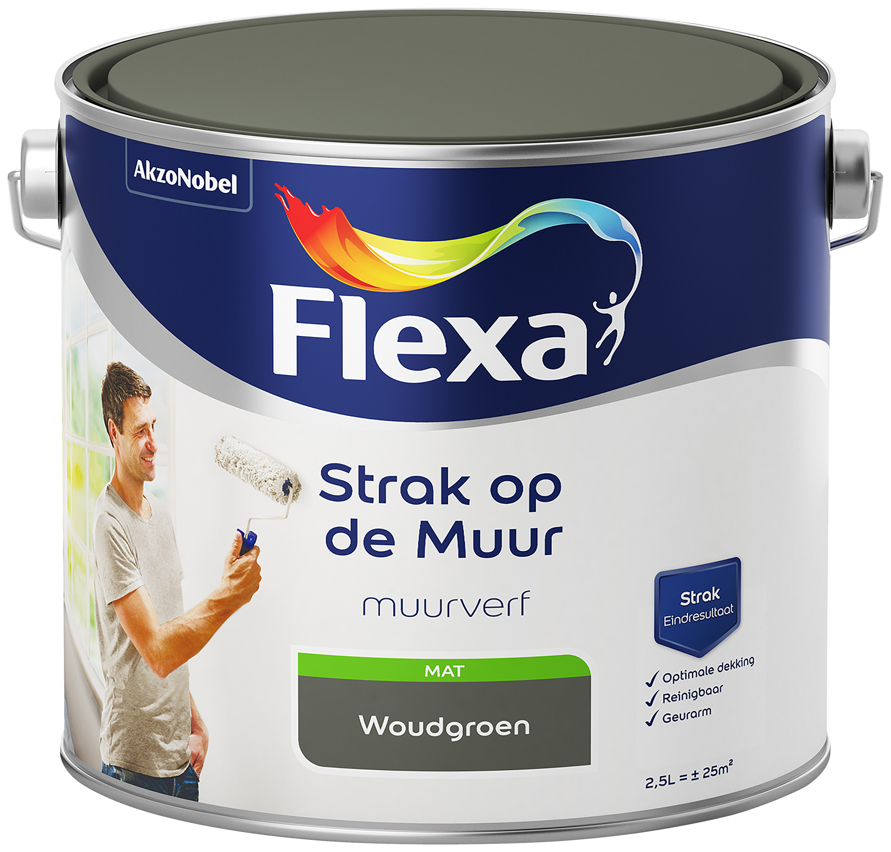 Flexa Strak Op De Muur Woudgroen Mat 25 Liter flexa kopen in de aanbieding