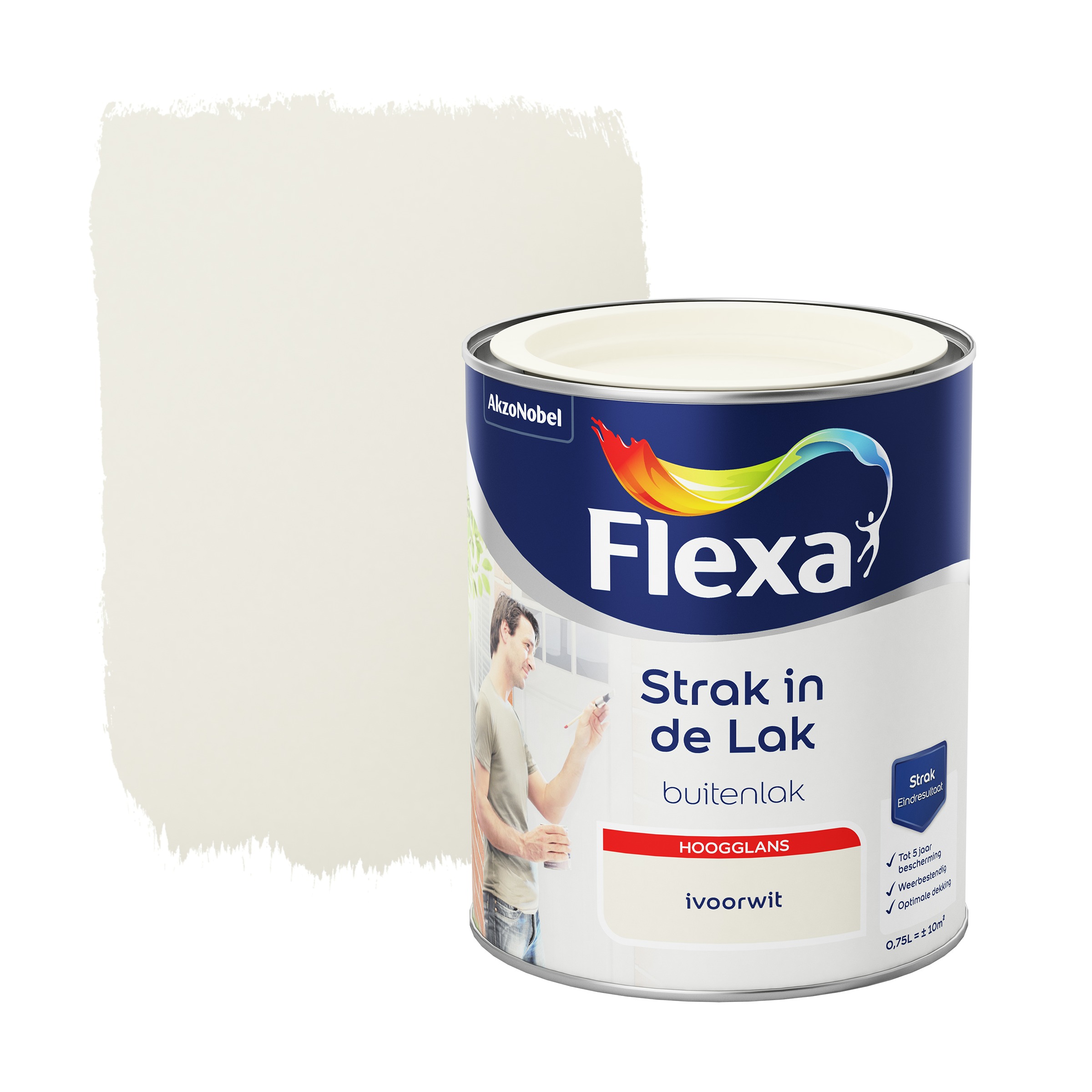 Flexa Strak In De Lak Hoogglans Ivoorwit 750 Ml flexa kopen in de aanbieding