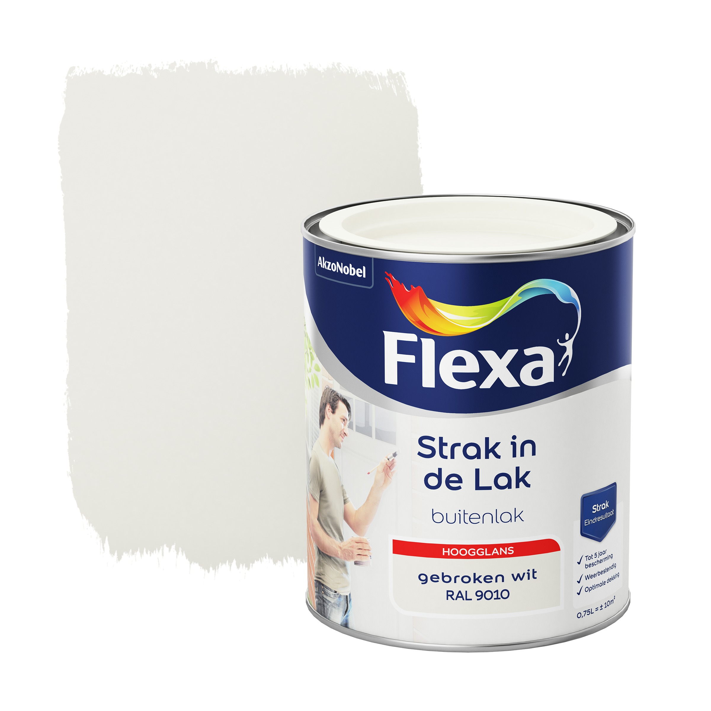Flexa Strak In De Lak Hoogglans Gebroken Wit 750 Ml flexa kopen in de aanbieding
