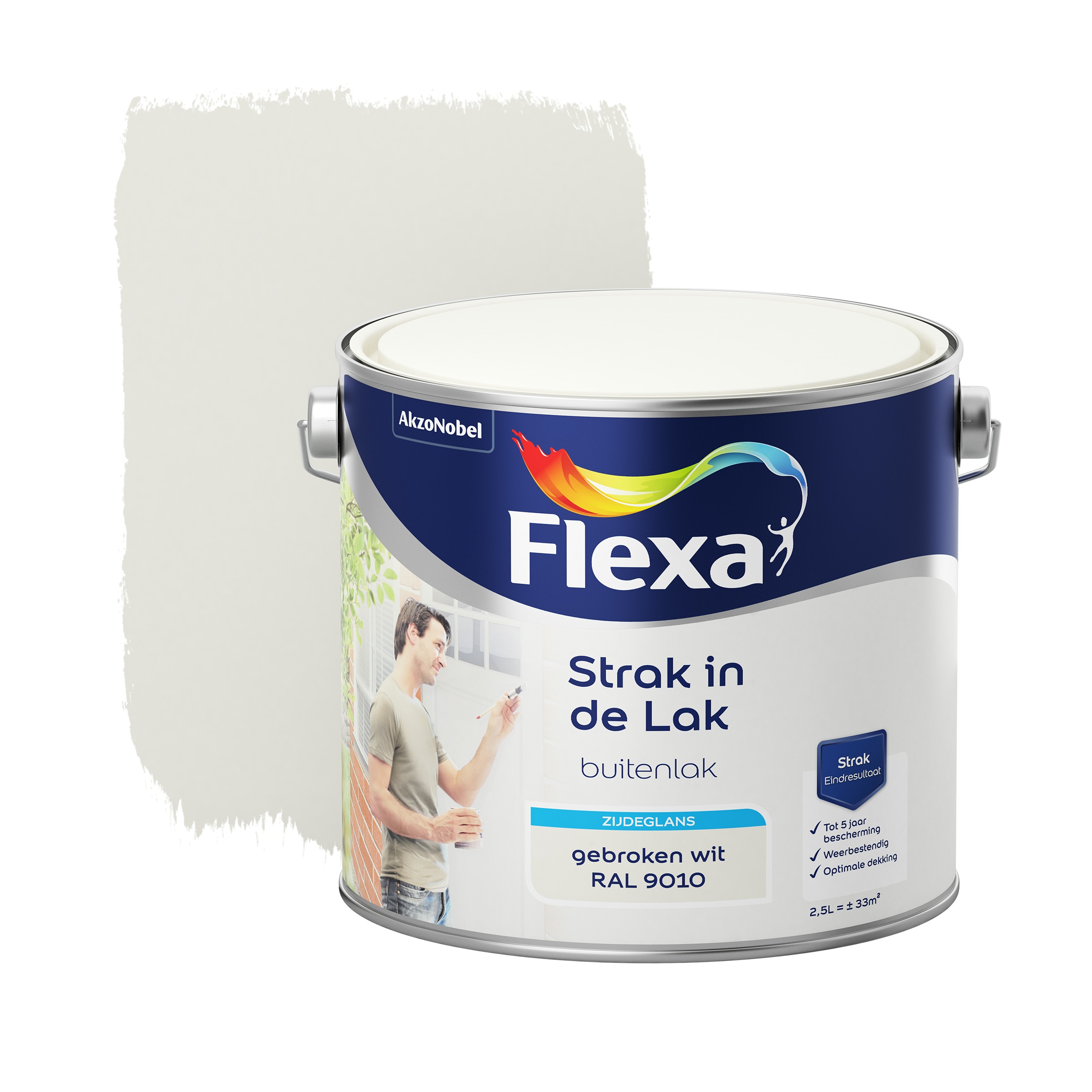 Flexa Strak In De Lak Zijdeglans Ral 9010 25 flexa kopen in de aanbieding