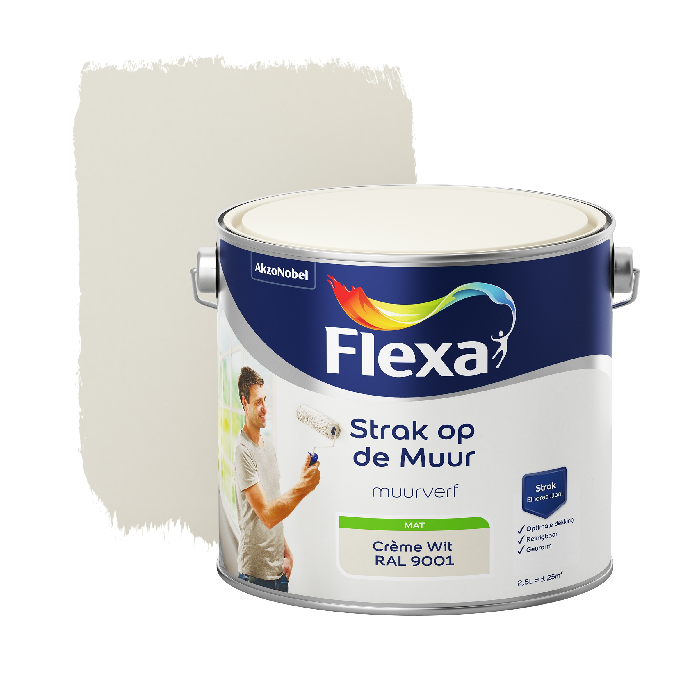 Flexa Strak Op De Muur Muurverf Creme 25 flexa kopen in de aanbieding