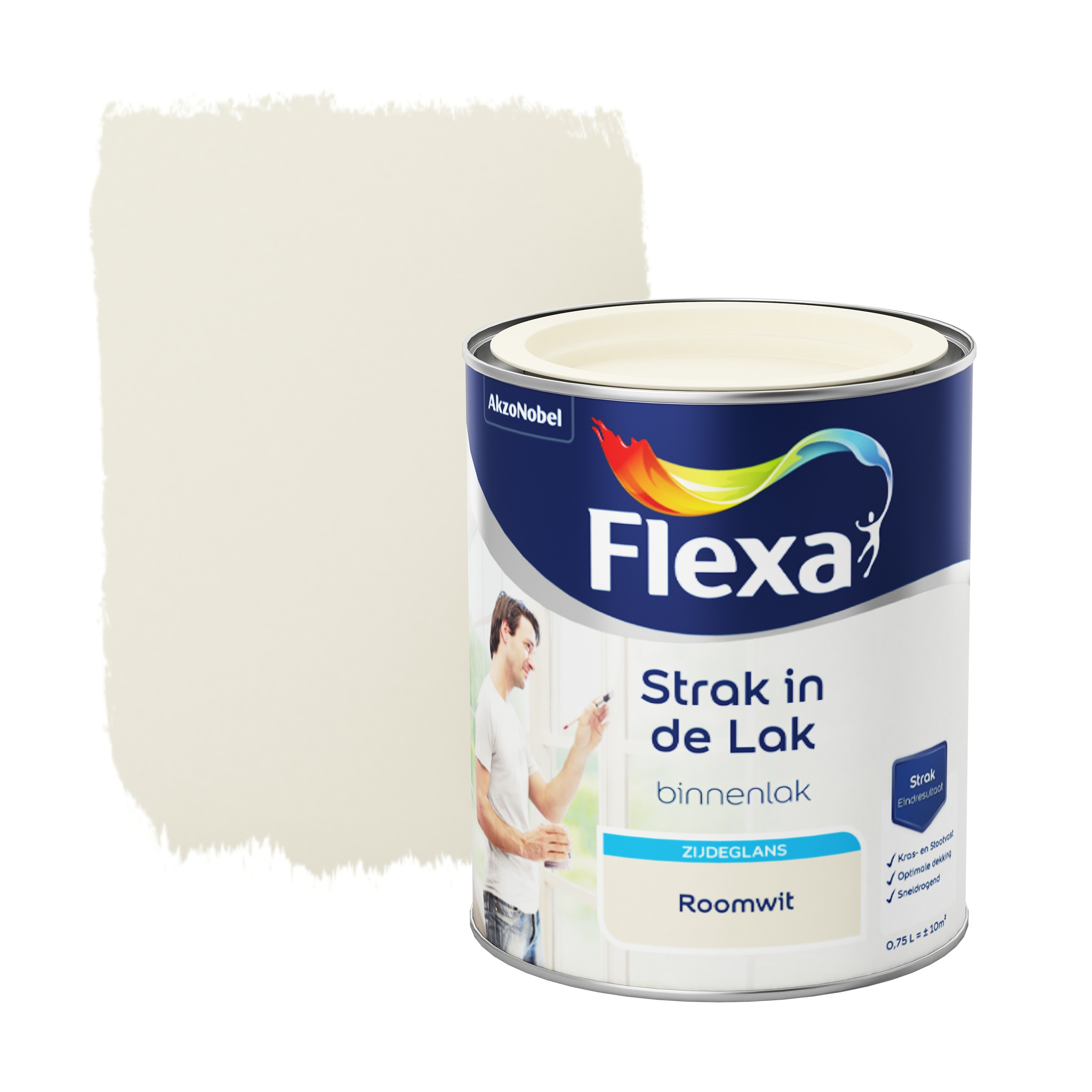 Flexa Strak In De Lak Zijdeglans Roomwit 1525 750 Ml Watergedragen flexa kopen in de aanbieding