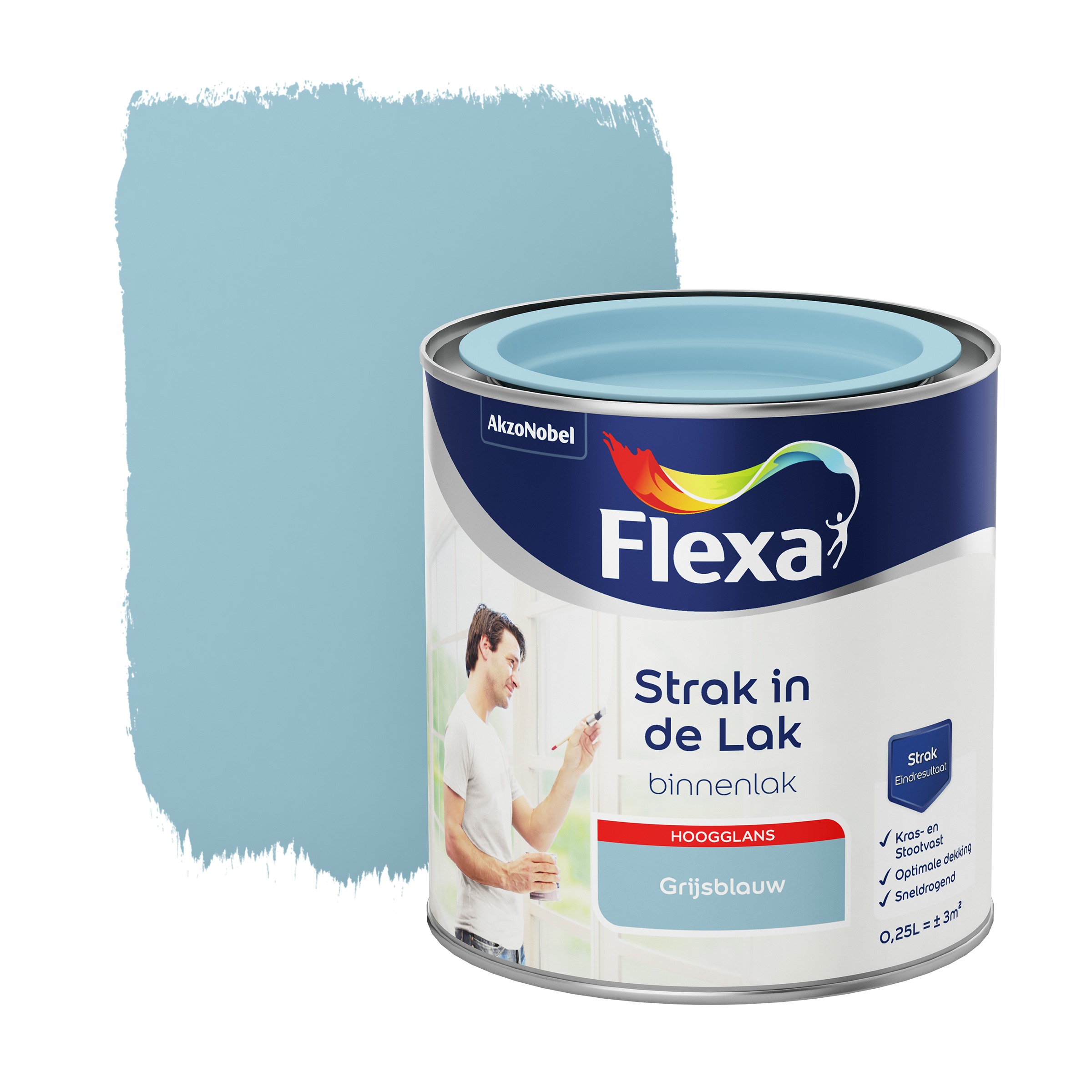 Flexa Strak In De Lak Voor Binnen Grijsblauw Hoogglans 250 Ml flexa kopen in de aanbieding