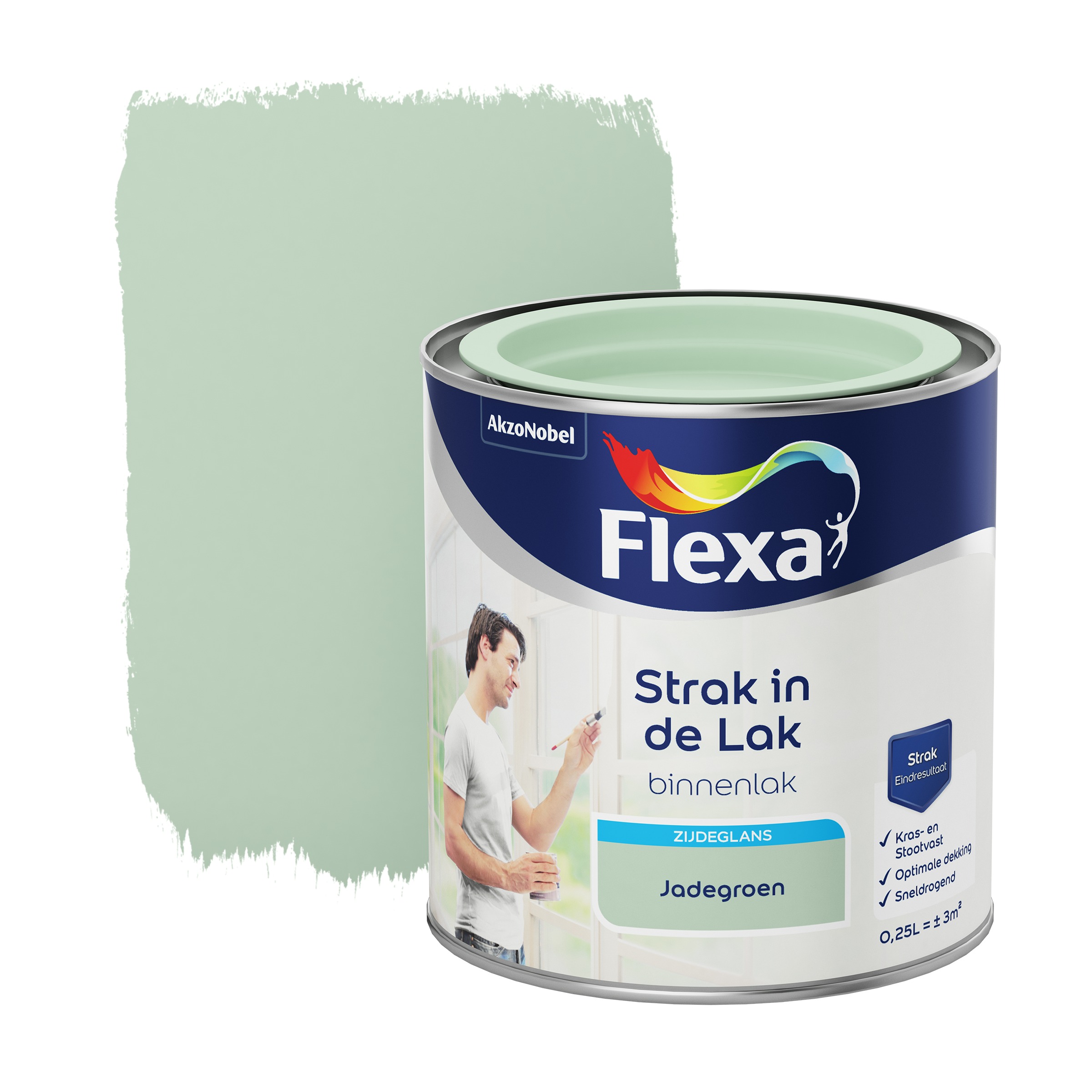 Flexa Strak In De Lak Voor Binnen Jadegroen Zijdeglans 250 Ml flexa kopen in de aanbieding
