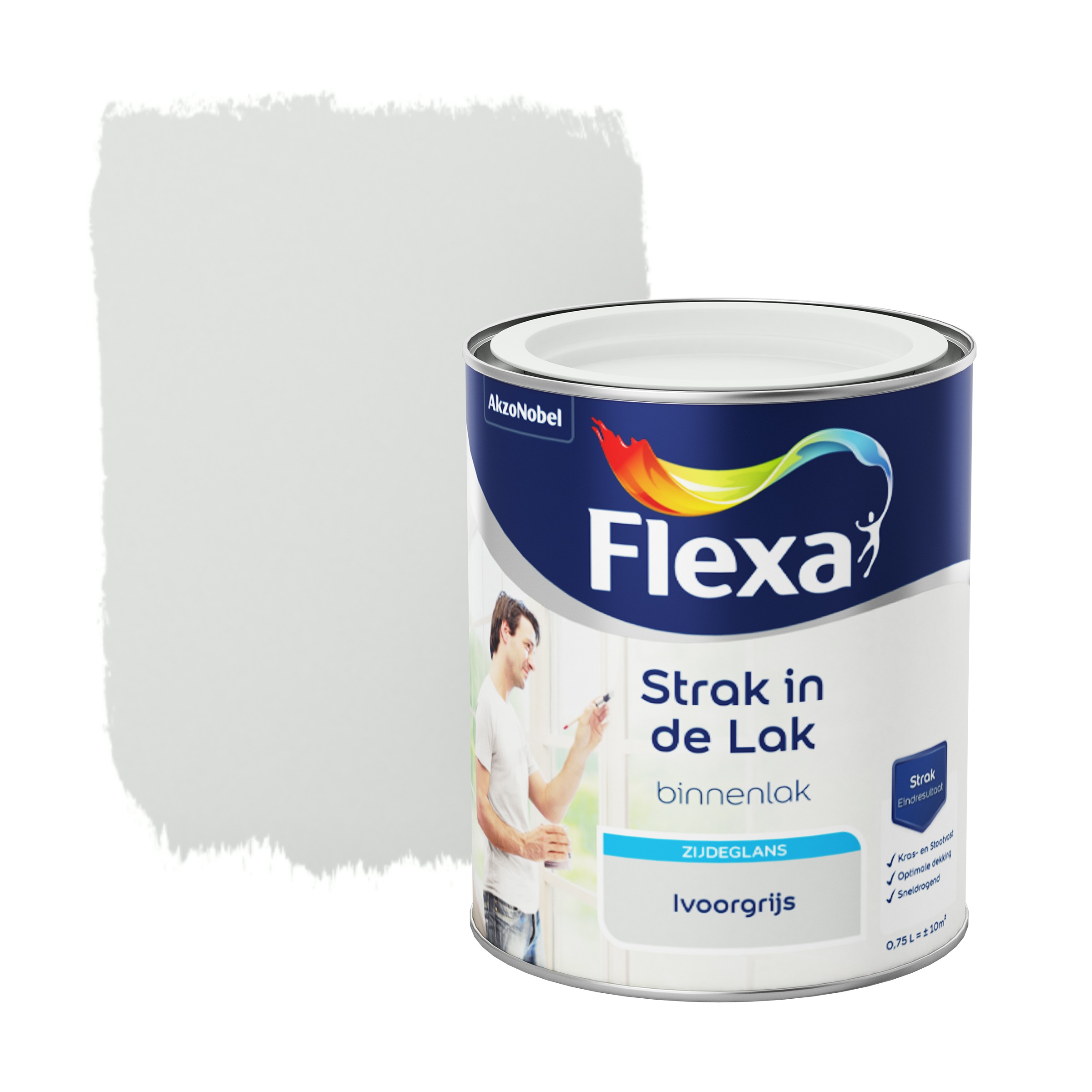 Flexa Strak In De Lak Voor Binnen Ivoorgrijs Zijdeglans 750 Ml flexa kopen in de aanbieding