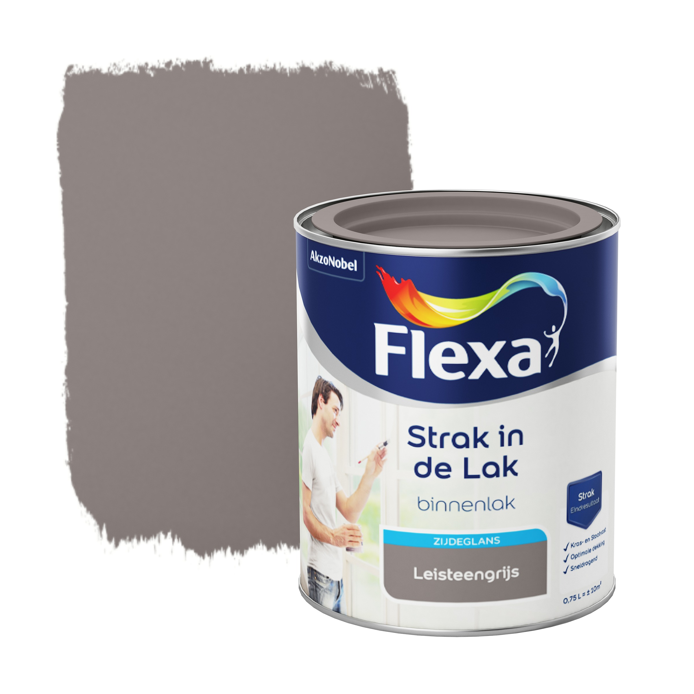 Flexa Strak In De Lak Voor Binnen Leisteengrijs Zijdeglans 750 Ml flexa kopen in de aanbieding