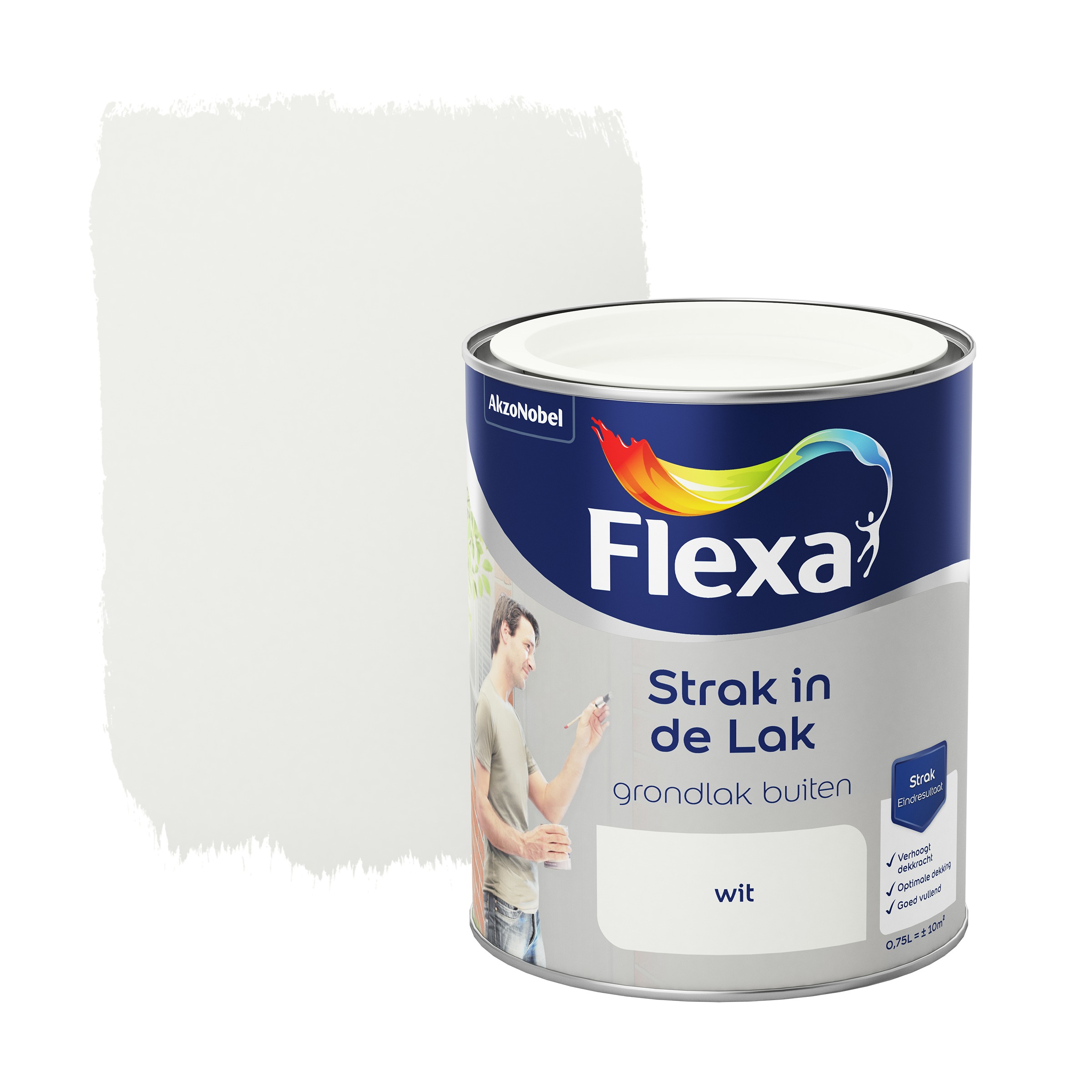 Flexa Strak In De Lak Grondverf Wit 750 Ml flexa kopen in de aanbieding
