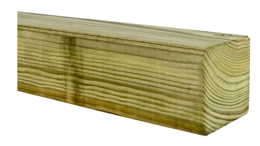 Tuinpaal vierkant grenen ca. 6,8 x 6,8 cm, lengte ca. 270 cm