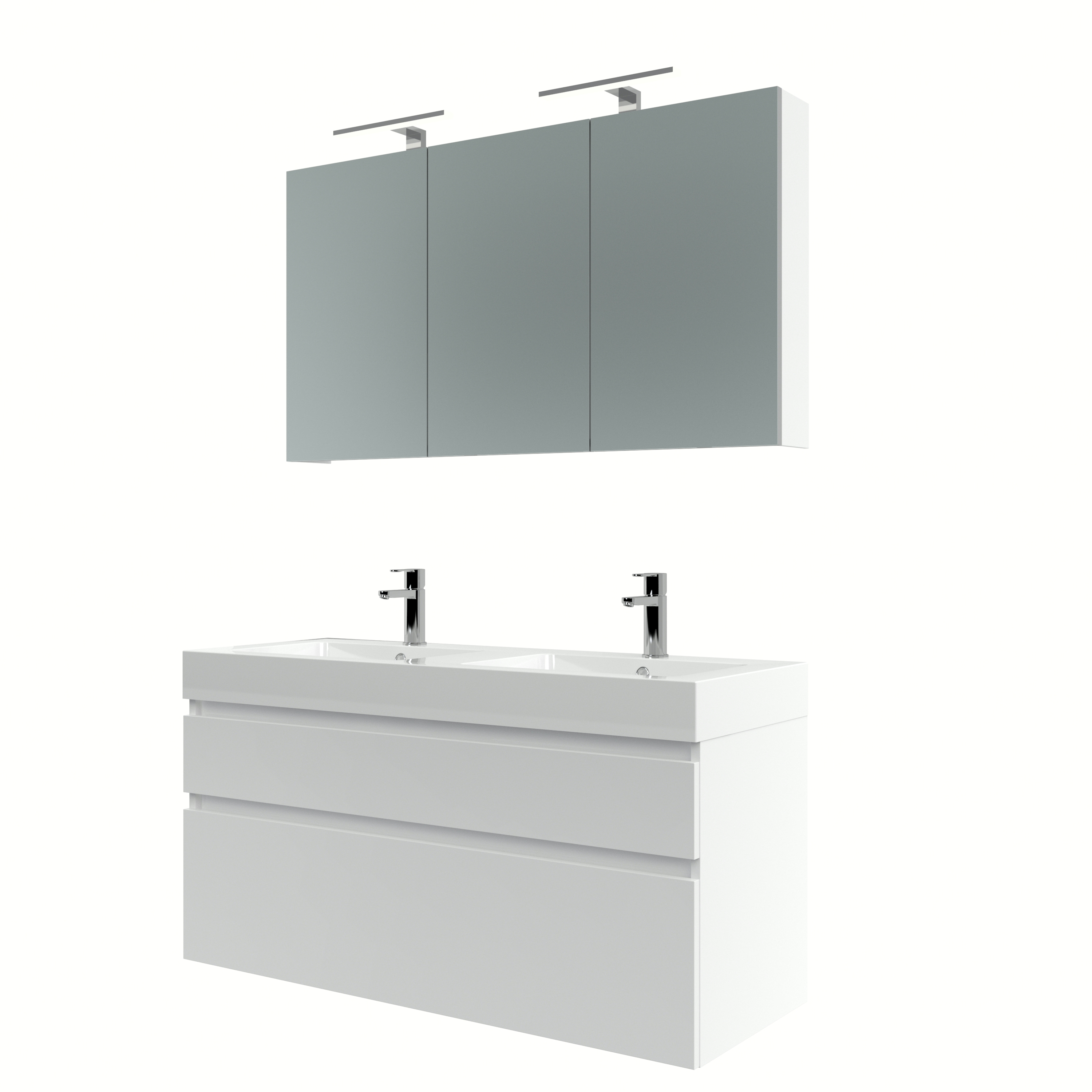 Bruynzeel Monta Badmeubelset Met Spiegelkast 120 Cm Hoogglans Wit bruynzeel kopen in de aanbieding