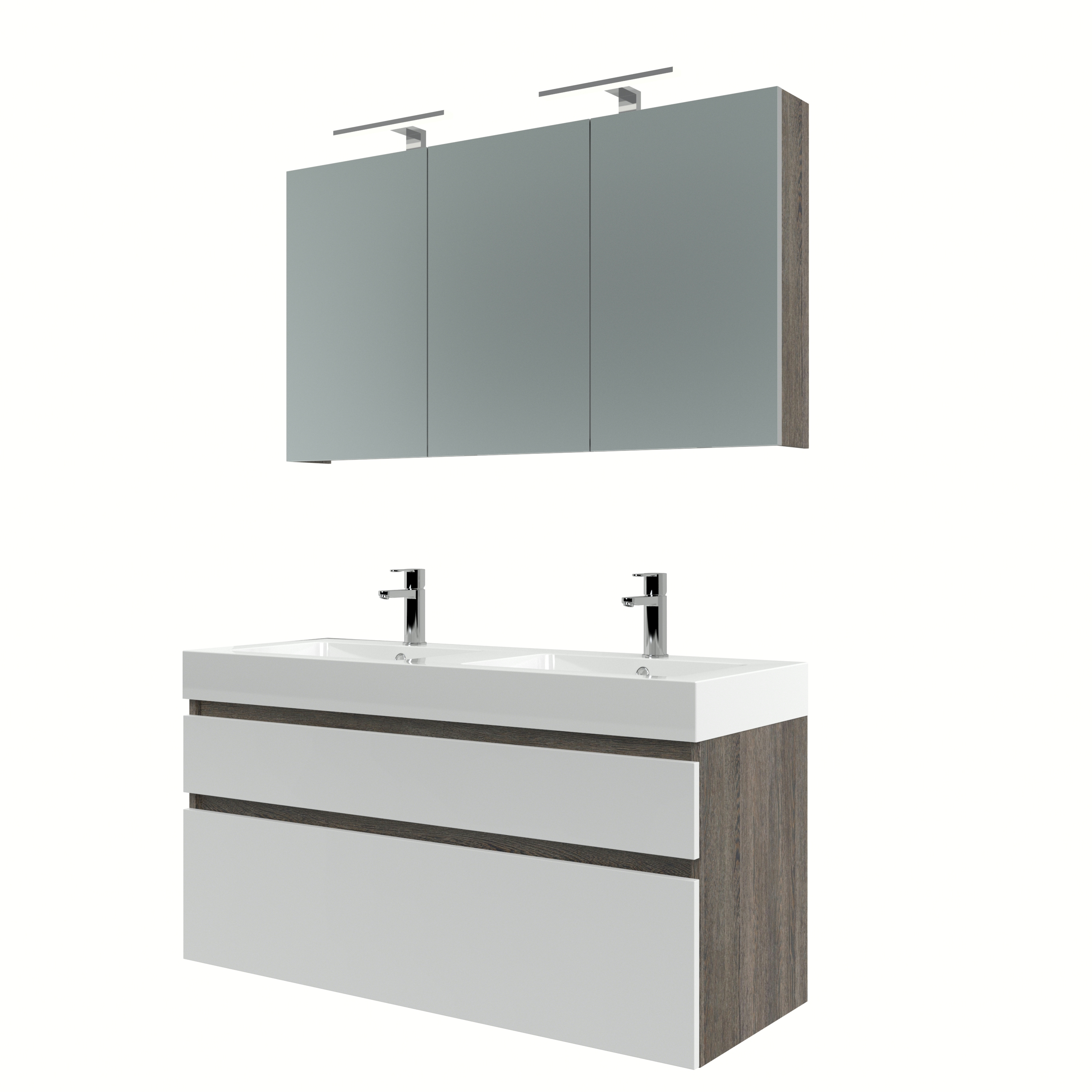 Bruynzeel Monta Badmeubelset Met Spiegelkast 120 Cm Wengewit bruynzeel kopen in de aanbieding