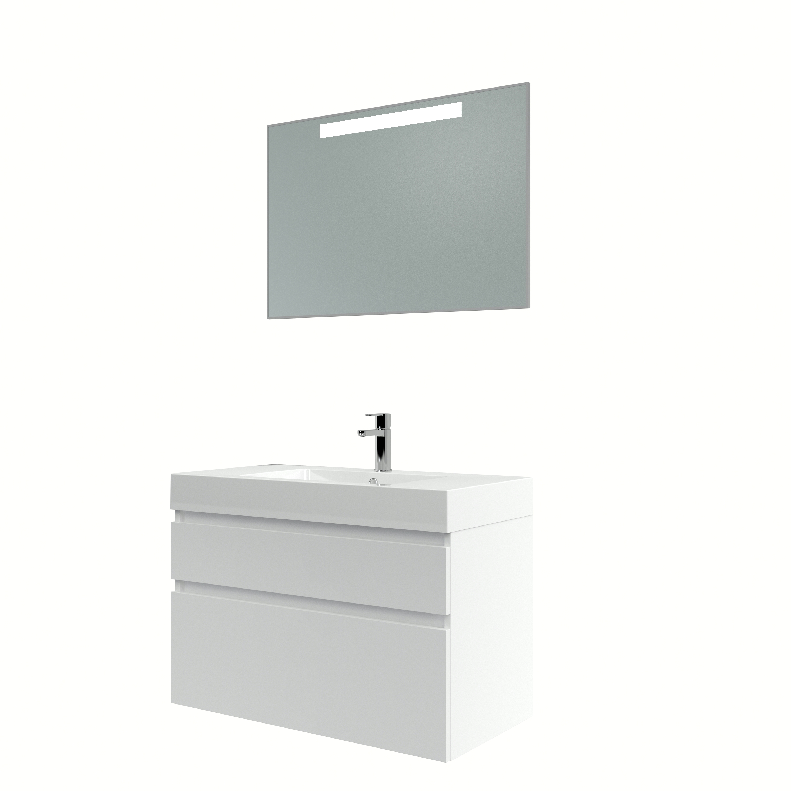 Bruynzeel Monta Badmeubelset Met Spiegel 90 Cm Hoogglans Wit bruynzeel kopen in de aanbieding