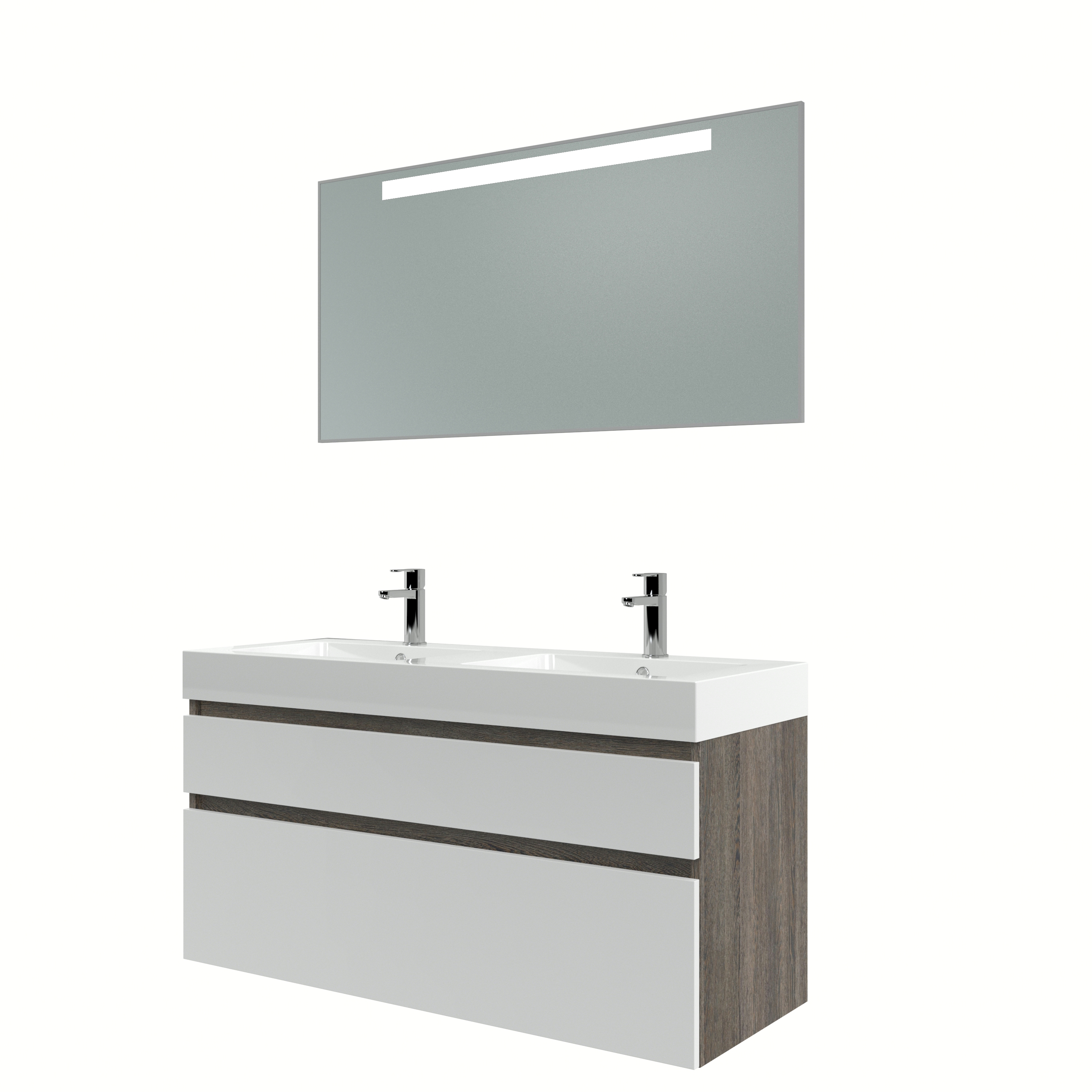 Bruynzeel Monta Badmeubelset Met Spiegel 120 Cm Wengewit bruynzeel kopen in de aanbieding