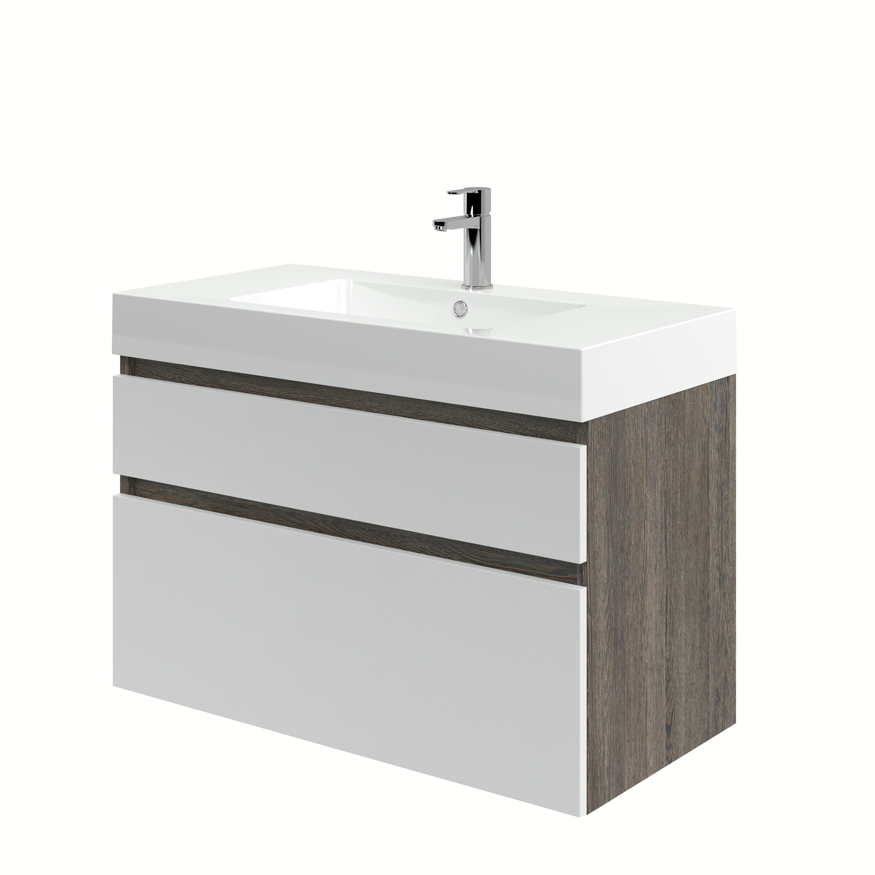 Bruynzeel Monta Badkamermeubel 90 Cm Wenge Hoogglans Wit bruynzeel kopen in de aanbieding