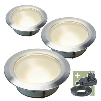 Ludeco inbouwspot Olan 12V startersset RVS groot 3 stuks kopen? 12v-verlichting Karwei