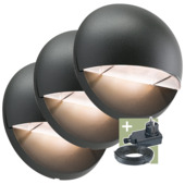Ludeco buitenlamp Vidar 12V startersset zwart 3 stuks