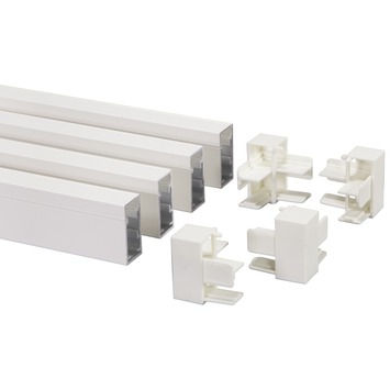 Opbouwkader 130x260 cm RAL9010 wit