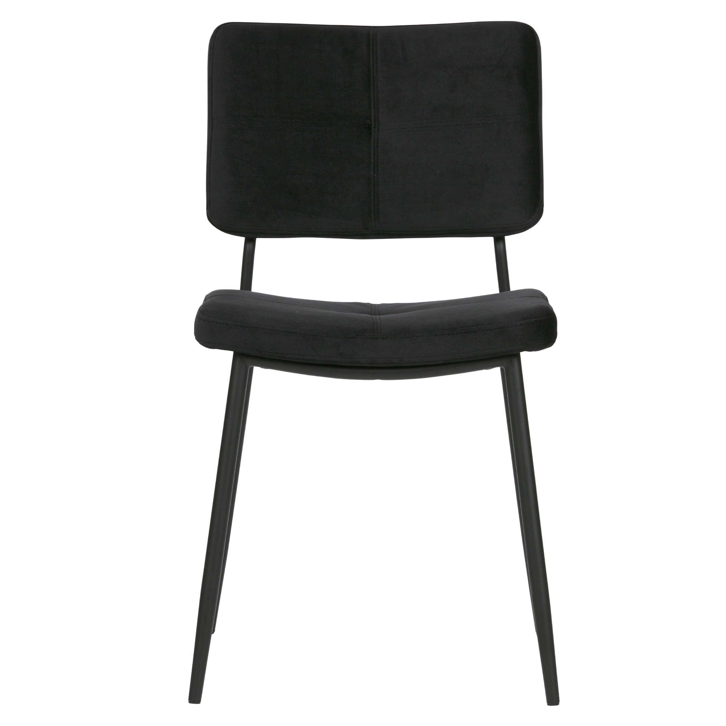Woood Eetkamerstoel Kaat Fluweel Zwart Set Per 2 woood kopen in de aanbieding
