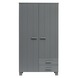 WOOOD kledingkast Dennis 2 deurs + laden staal grijs 202x111x55cm