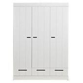 Karwei WOOOD kledingkast Connect wit 3 deurs met laden 195x140x53 cm aanbieding