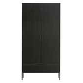 Karwei WOOOD kledingkast Adam 2 deurs zwart 200x100x53 cm aanbieding