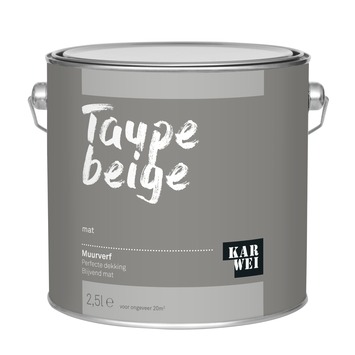 Nieuw KARWEI muurverf taupe beige mat 2,5 liter kopen? muurverf-kleur DH-19