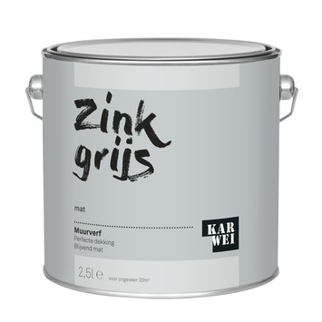 Welp KARWEI muurverf zink grijs mat 2,5 liter kopen? muurverf-kleur RM-71