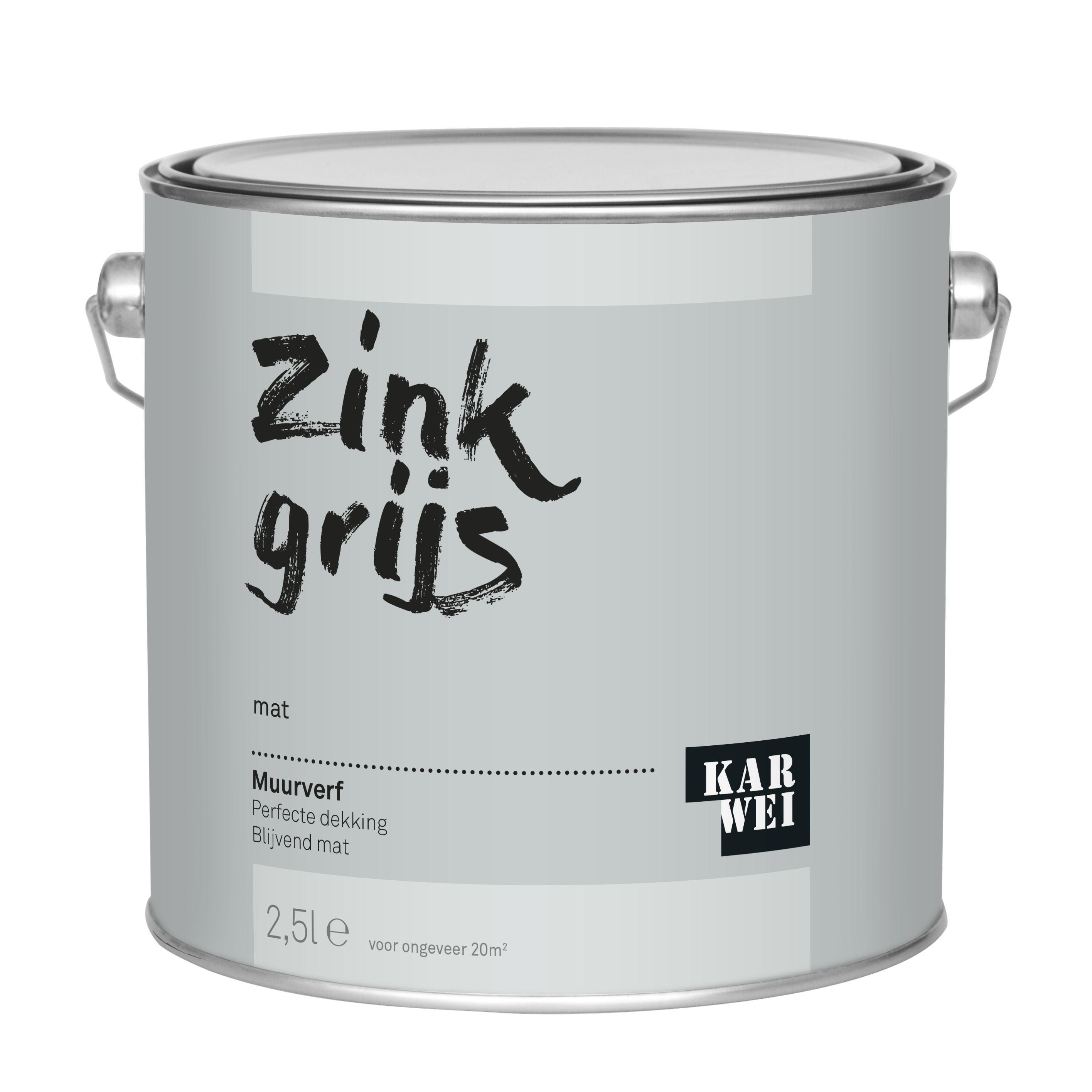 Karwei Muurverf Zink Grijs Mat 25 Liter karwei kopen in de aanbieding