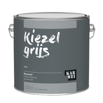 Ongekend KARWEI muurverf kiezel grijs mat 2,5 liter kopen? muurverf-kleur HX-61